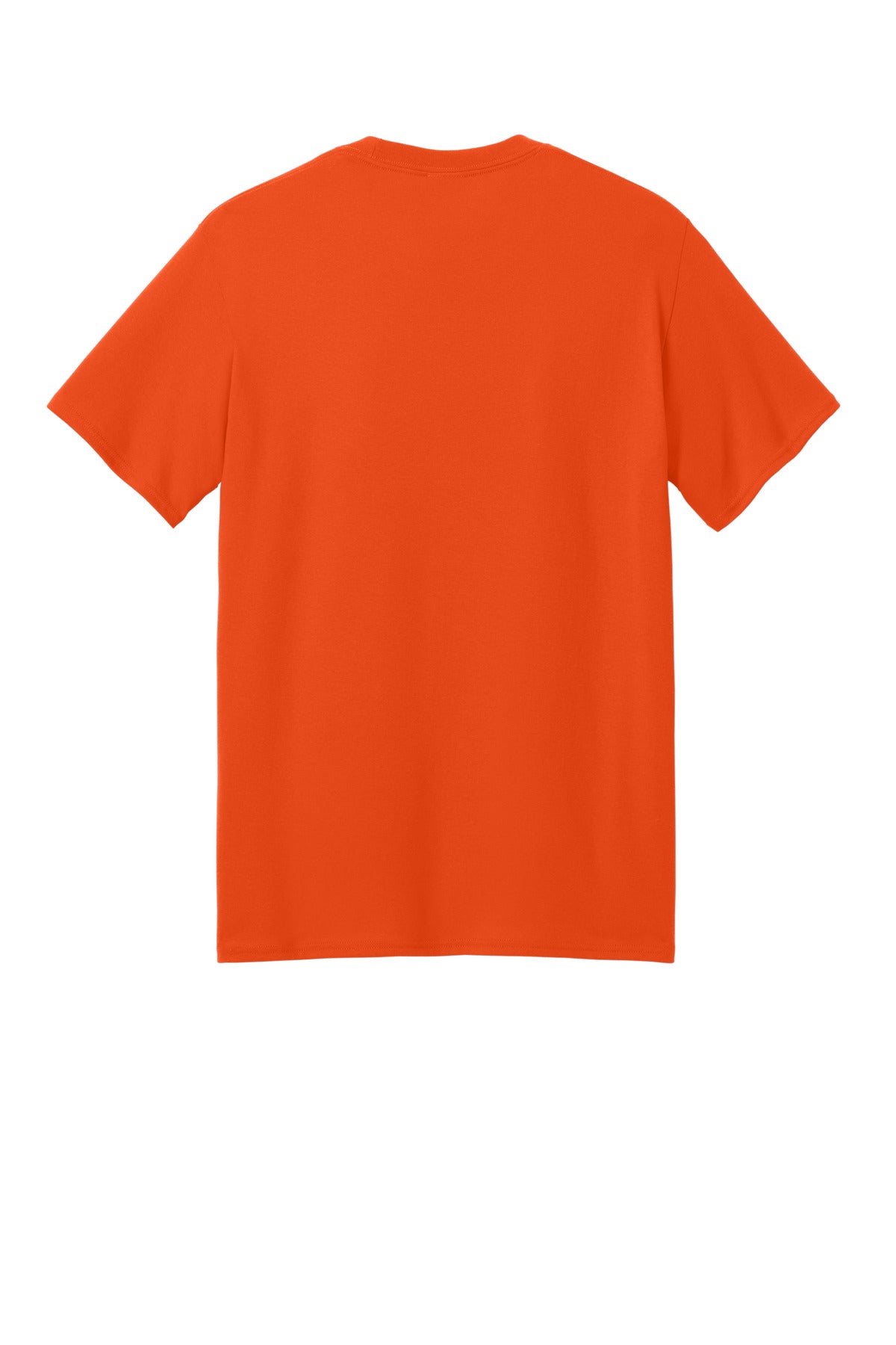 Rear View of Orange Port & Co Core Blend Recycled Tee PC01