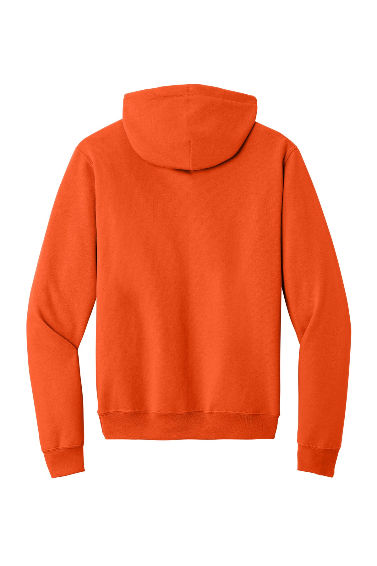 Rear View of Orange Port & Co Core Fleece Pullover Hooded Sweatshirt. PC78H