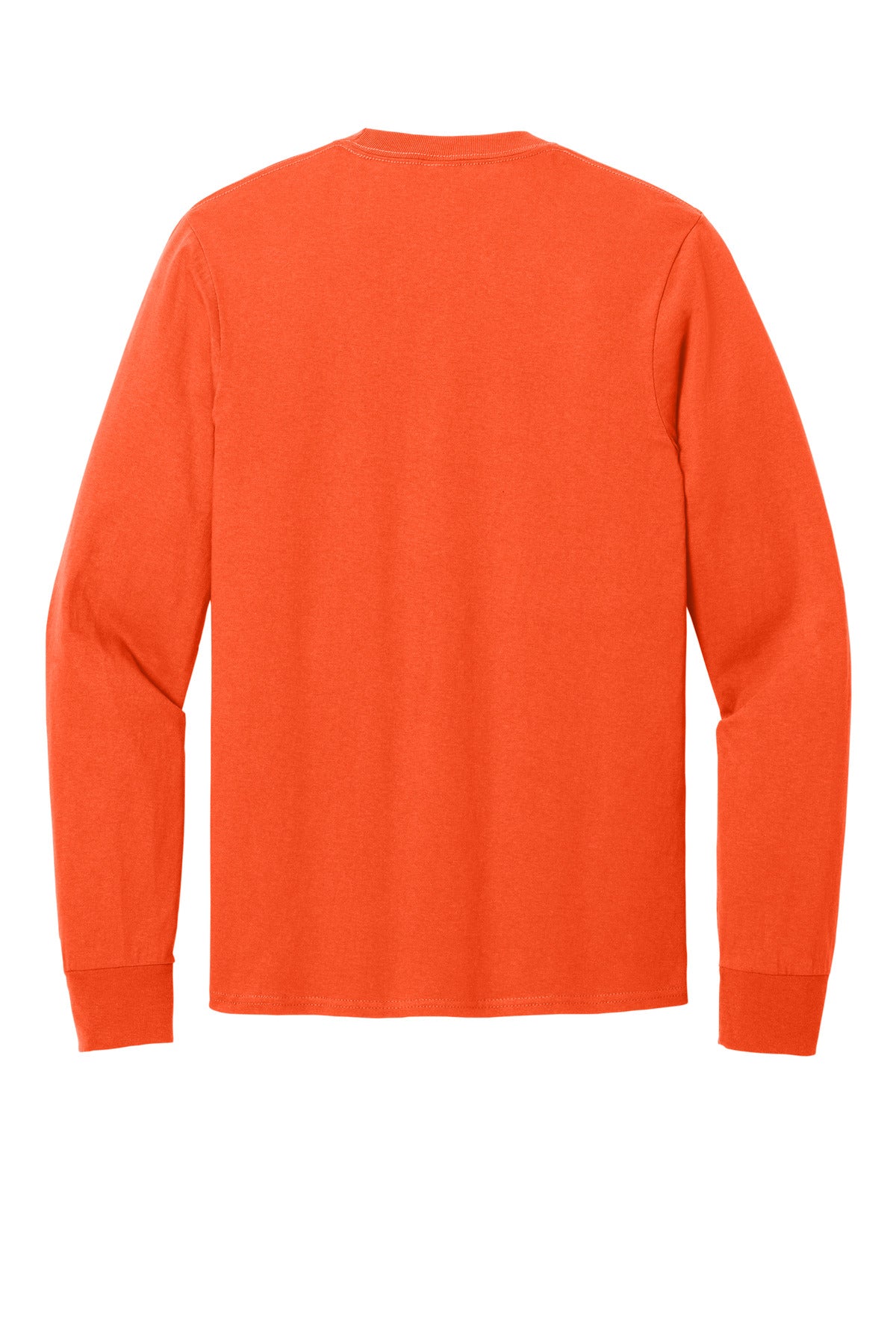 Rear View of Orange Port & Co Long Sleeve Core Cotton Tee. PC54LS