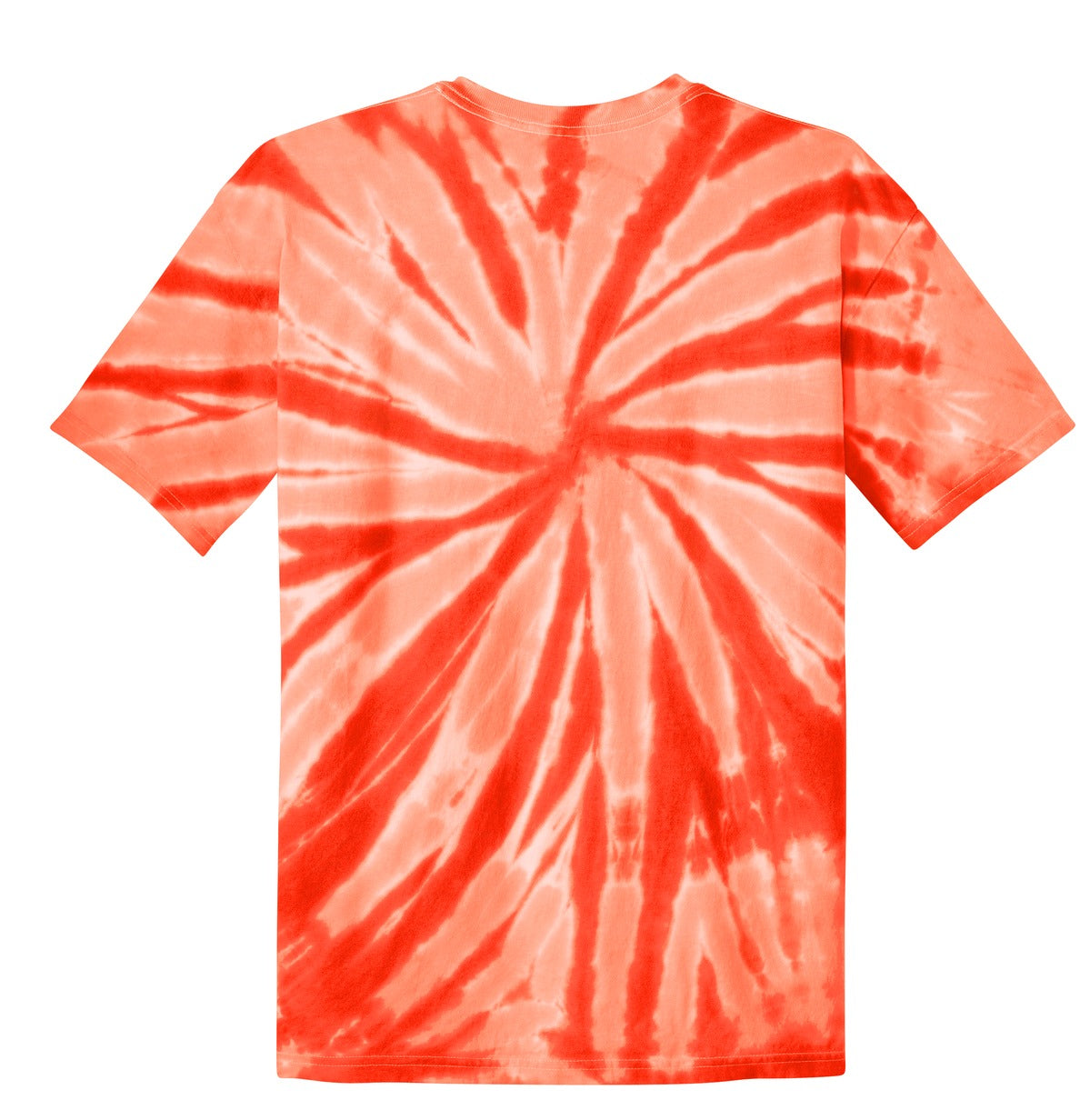 Rear View of Orange Port & Co Youth Tie-Dye Tee. PC147Y