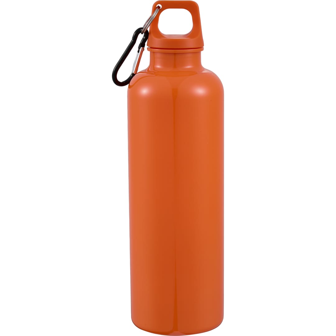 Rear View of Orange Race 25oz  Recycled Bottle with Carabiner plain
