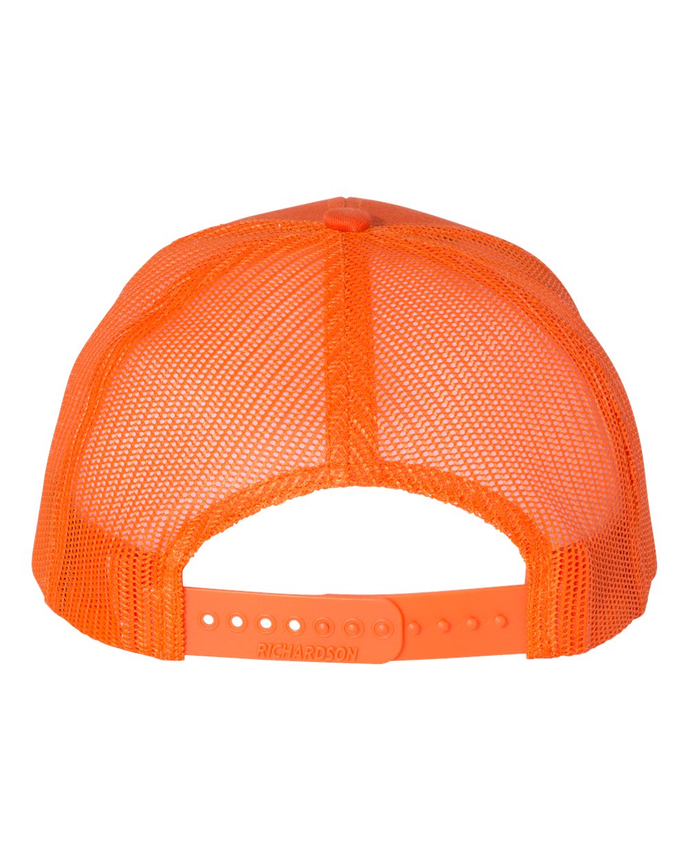 Rear View of Orange Snapback Trucker Cap - 112