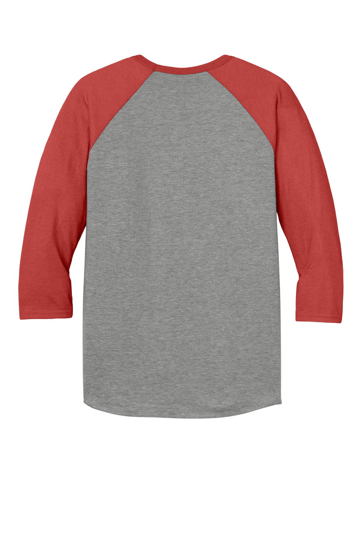 Rear View of Ox/FieryRH Jerzees Unisex Premium Blend Combed Ring Spun 3/4-Sleeve Raglan 560R