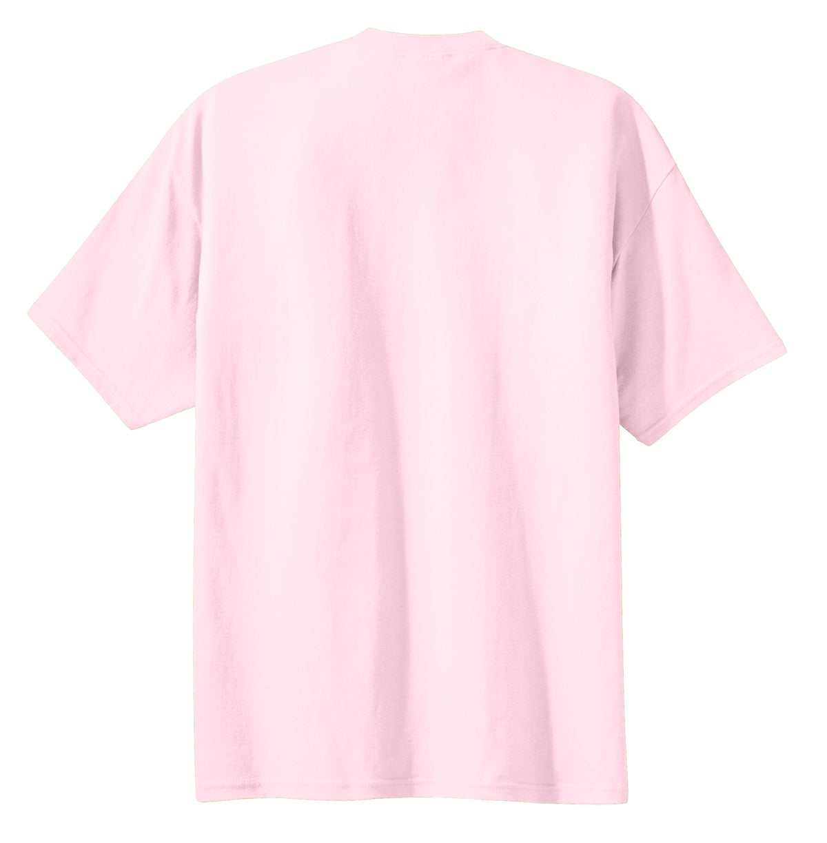 Rear View of Pale Pink Port & Co Essential Tee. PC61
