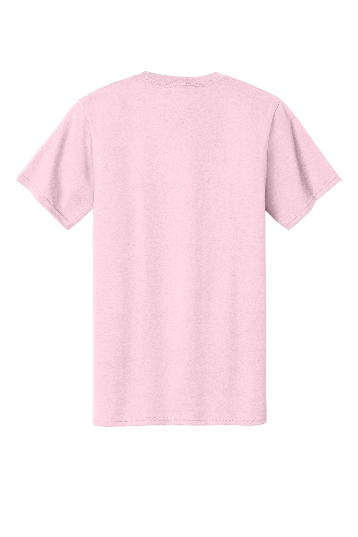Rear View of Pale Pink Port & Co Tall Essential Tee. PC61T
