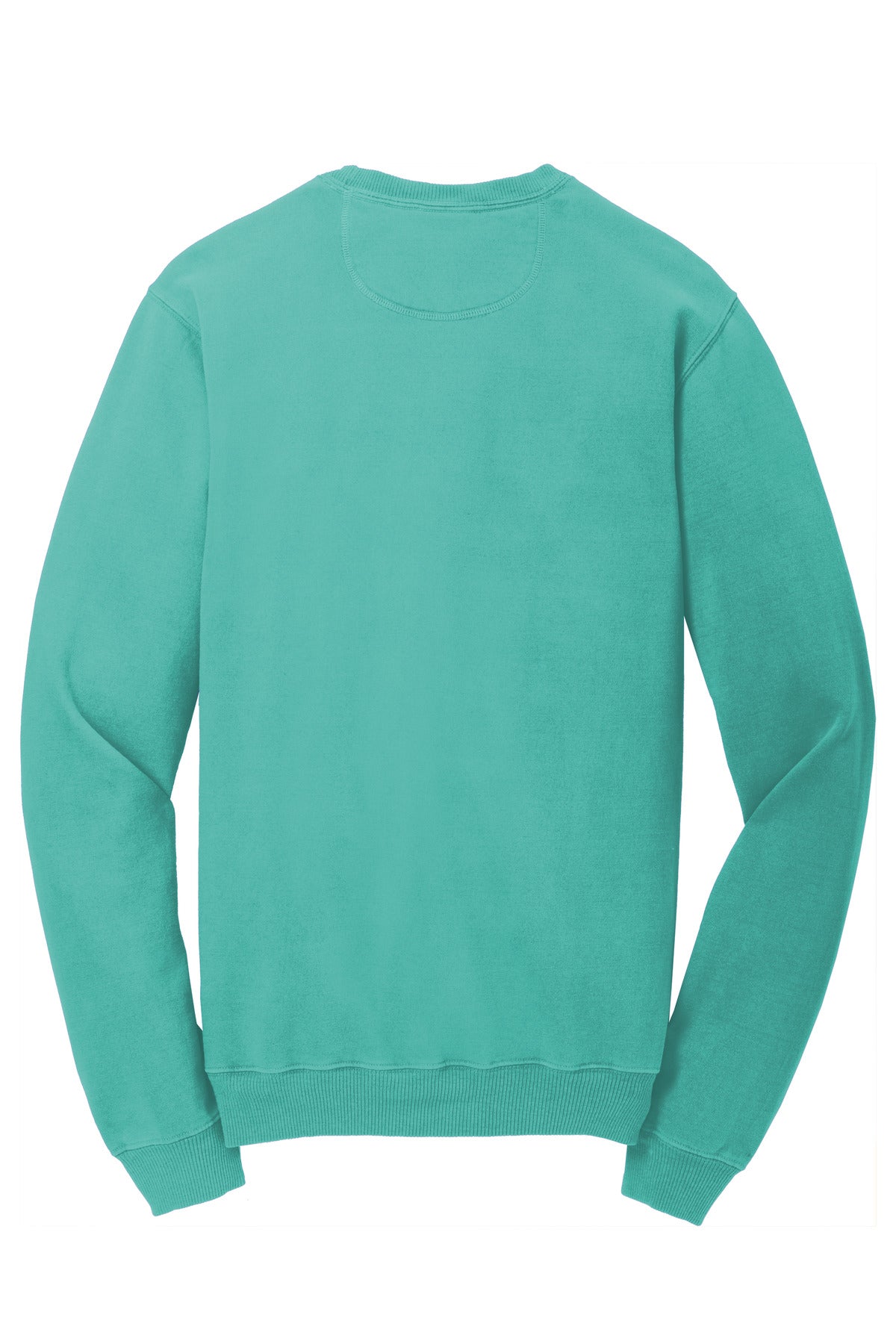 Rear View of Peacock Port & Co Beach Wash Garment-Dyed Crewneck Sweatshirt PC098