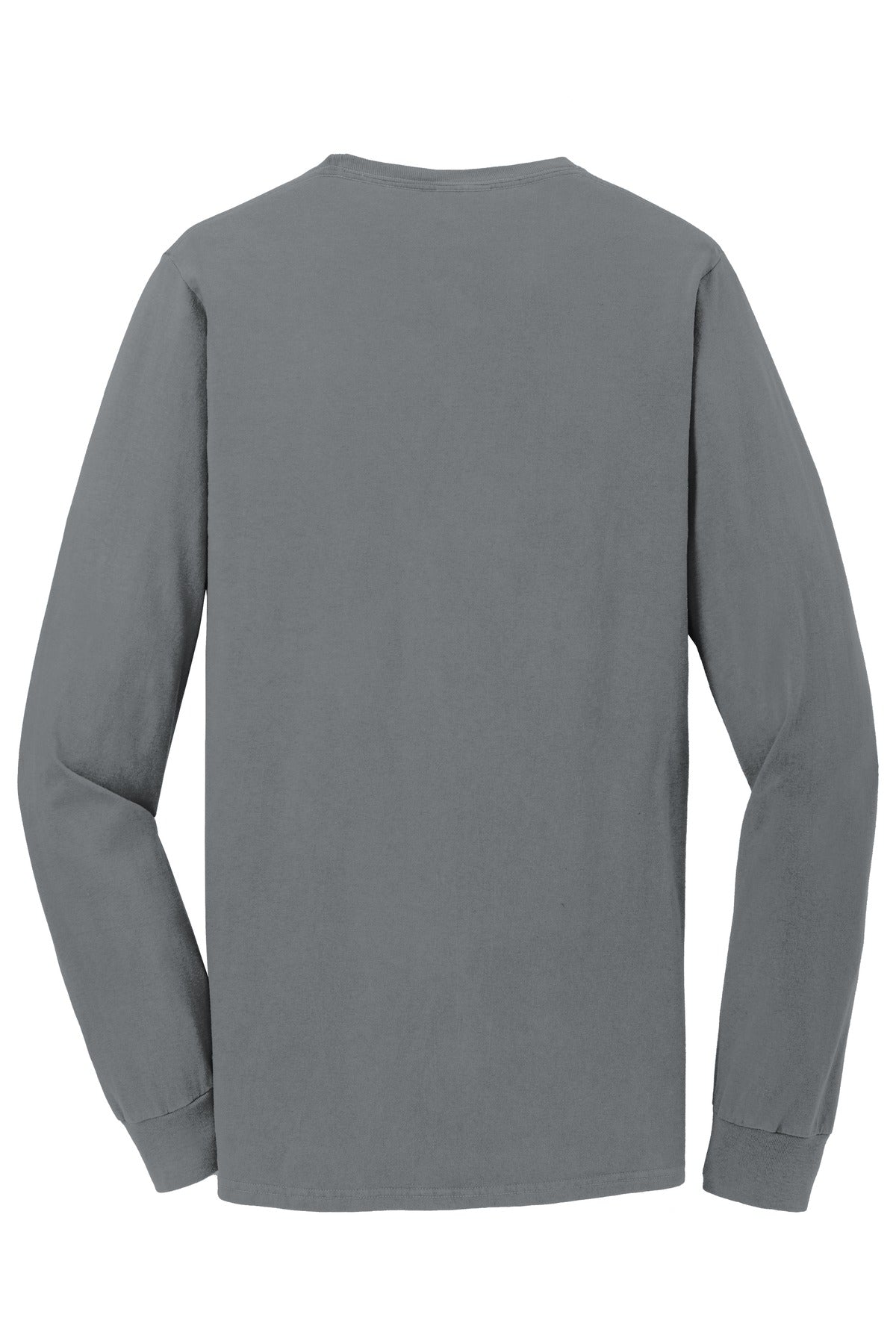 Rear View of Pewter Port & Co Beach Wash Garment-Dyed Long Sleeve Tee PC099LS