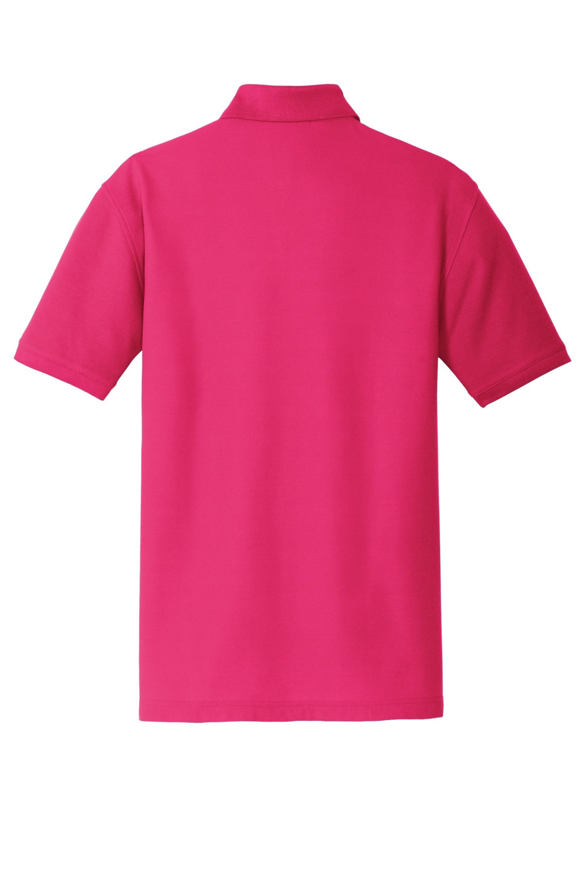 Rear View of Pink Azalea Port Authority Core Classic Pique Polo. K100