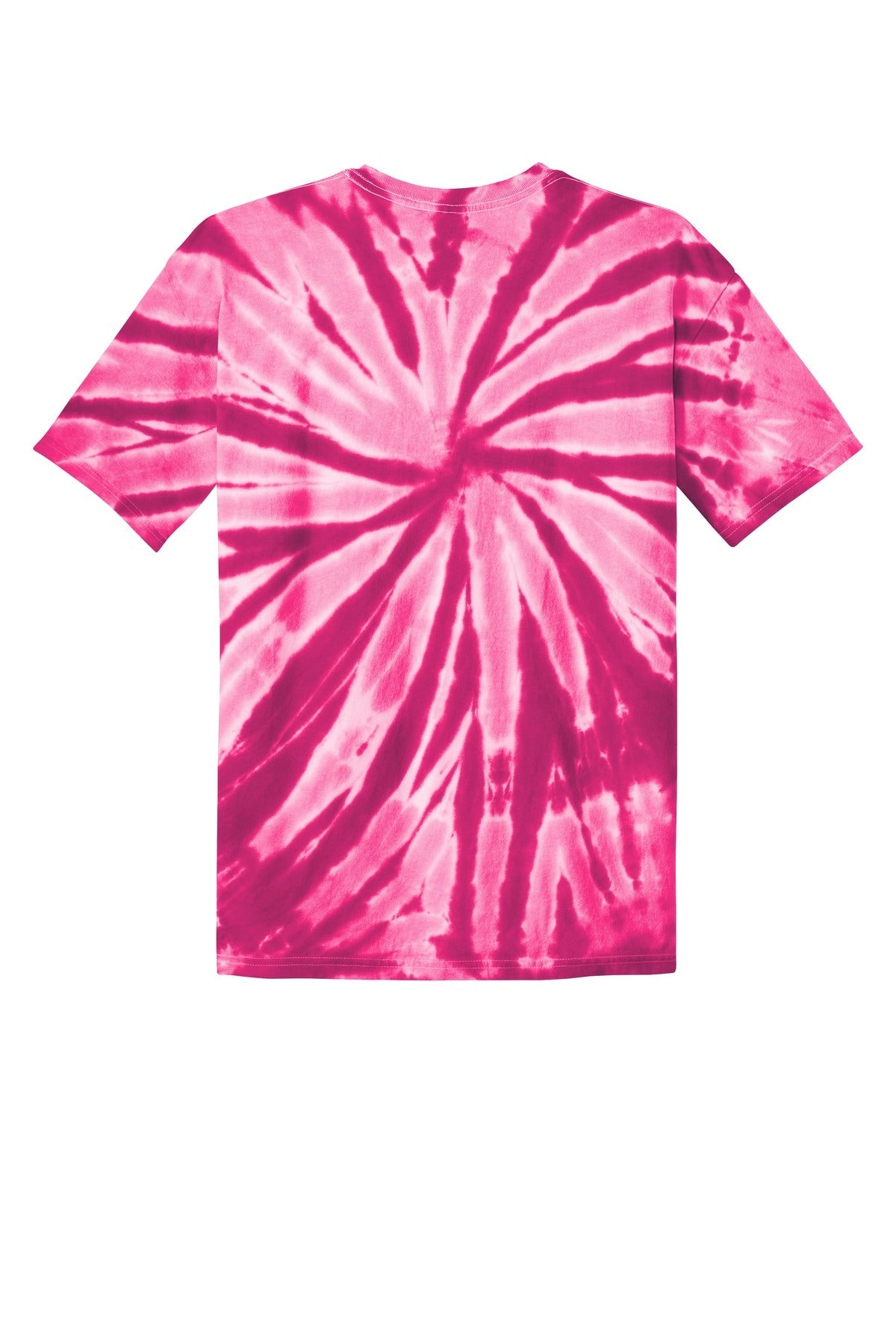 Rear View of Pink Port & Co Tie-Dye Tee. PC147