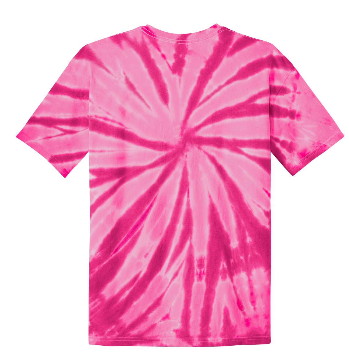 Rear View of Pink Port & Co Youth Tie-Dye Tee. PC147Y