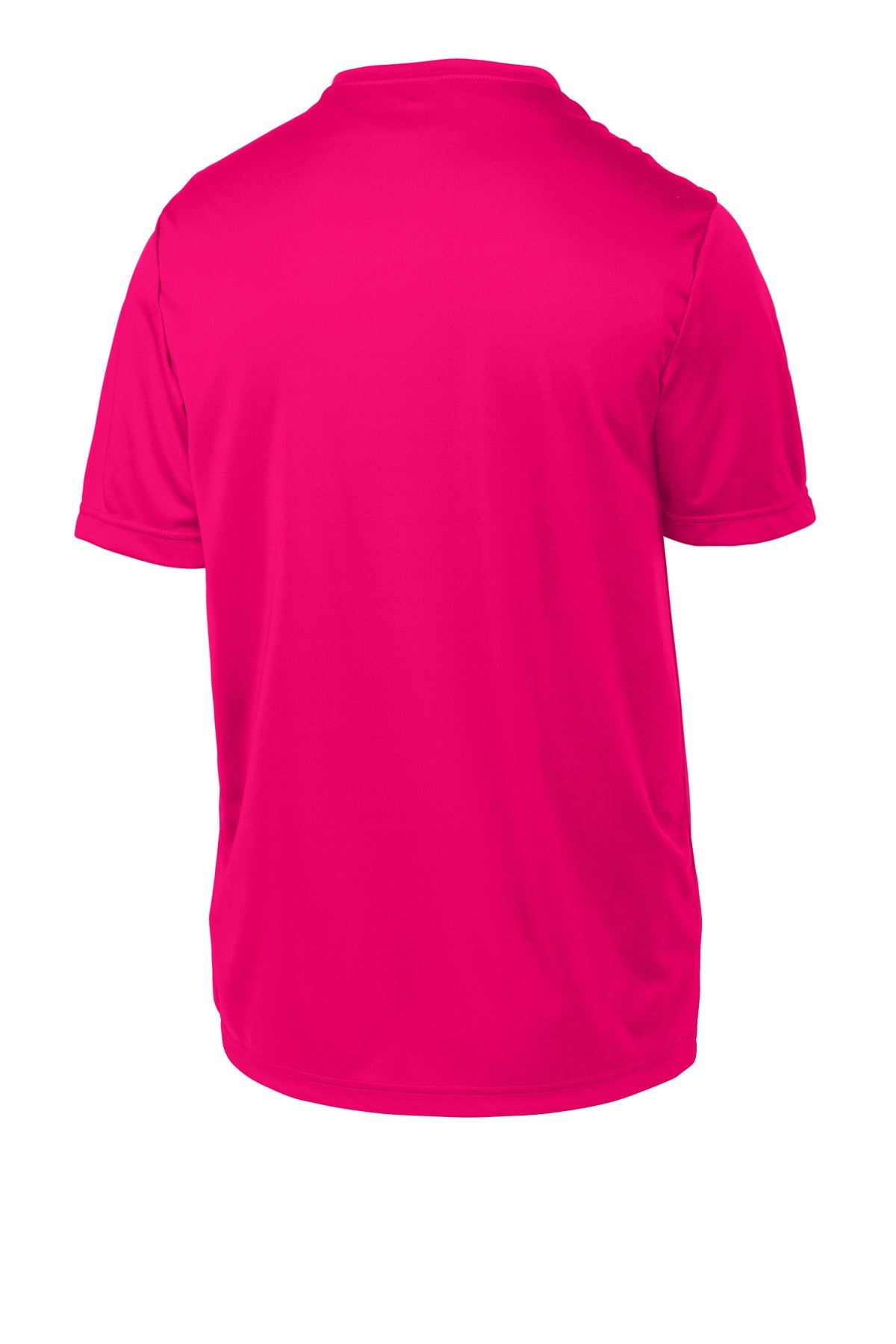 Rear View of Pink Raspberry Sport-Tek Youth PosiCharge Competitor Tee. YST350