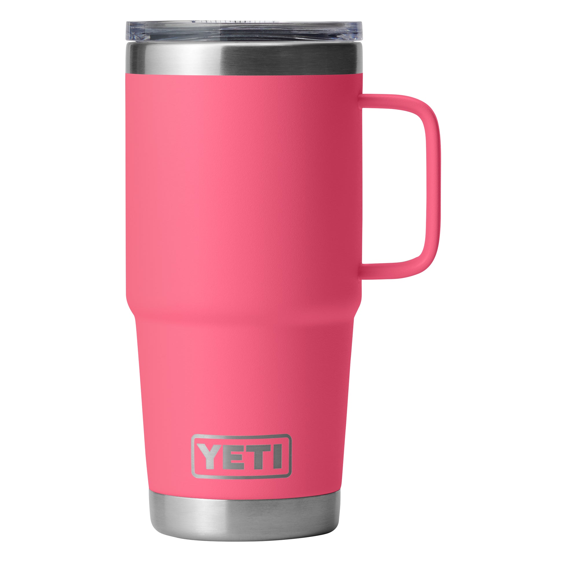 Rear View of Pink-Tropical Rambler® 20 oz Travel Mug plain