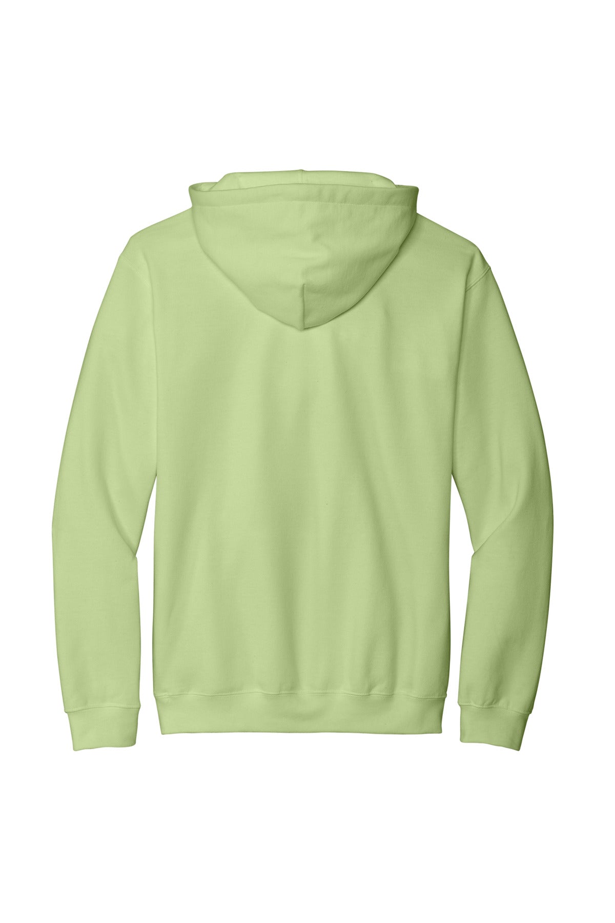 Rear View of Pistachio Gildan Softstyle Midweight Pullover Hooded Sweatshirt SF500