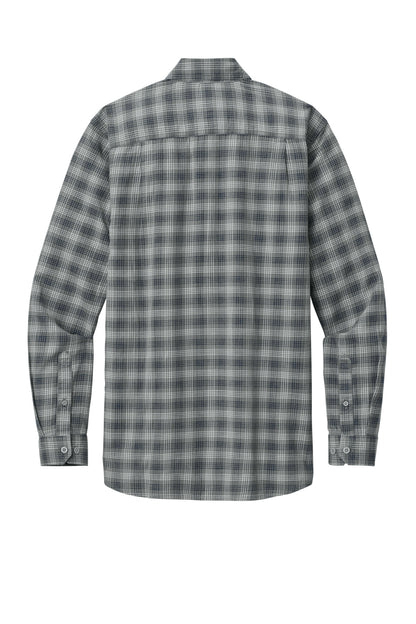 Rear View of PlaidStlNv Carhartt Rugged Flex Plaid Long Sleeve Shirt CT107109
