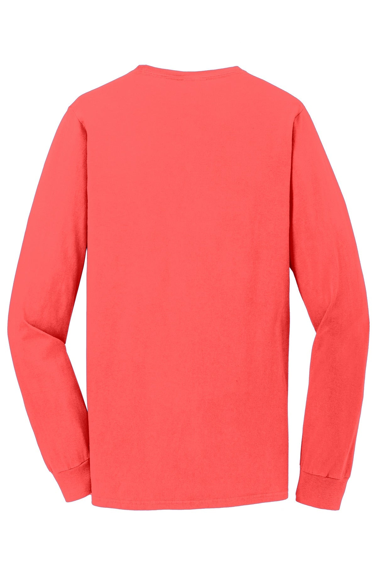 Rear View of Poppy Port & Co Beach Wash Garment-Dyed Long Sleeve Tee PC099LS