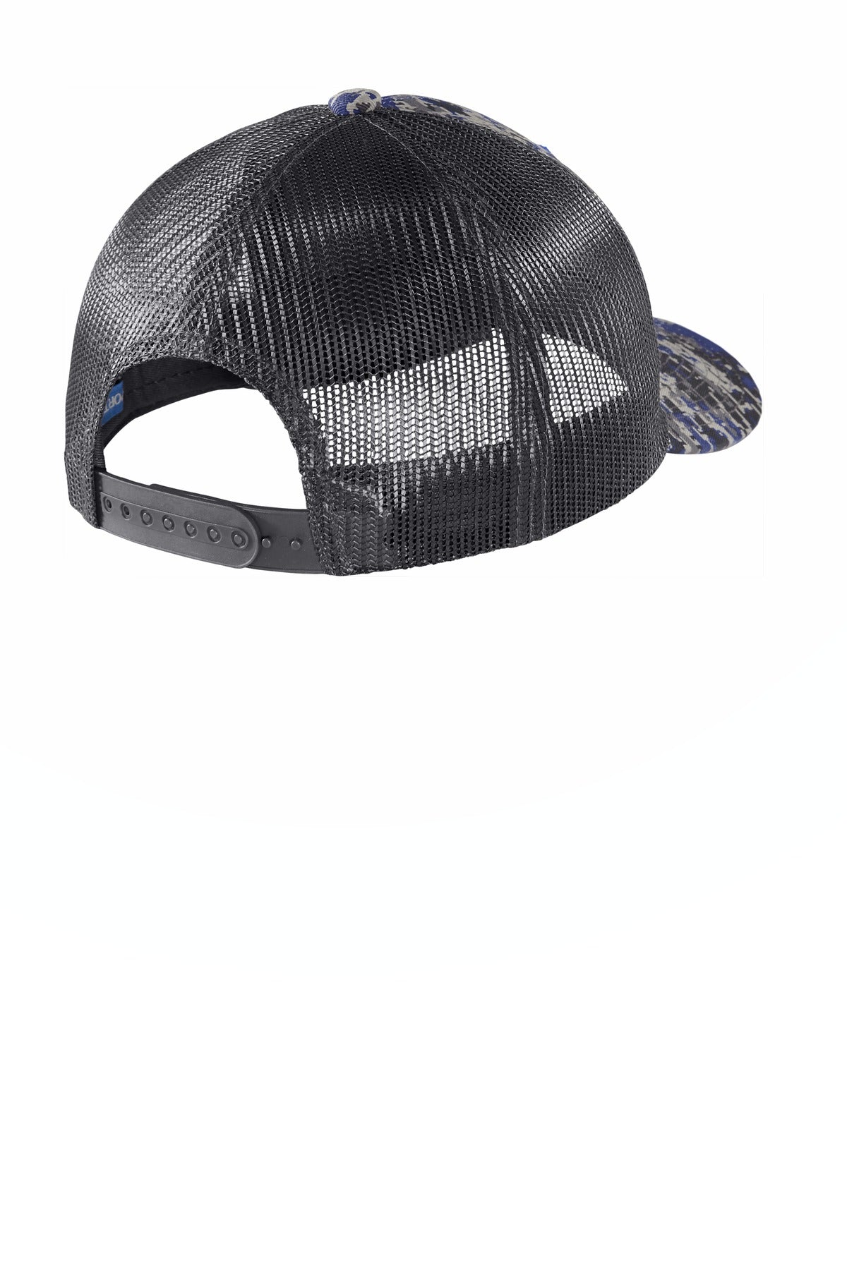 Rear View of PtBlDg/GSt Port Authority Digi Camo Snapback Trucker Cap C404