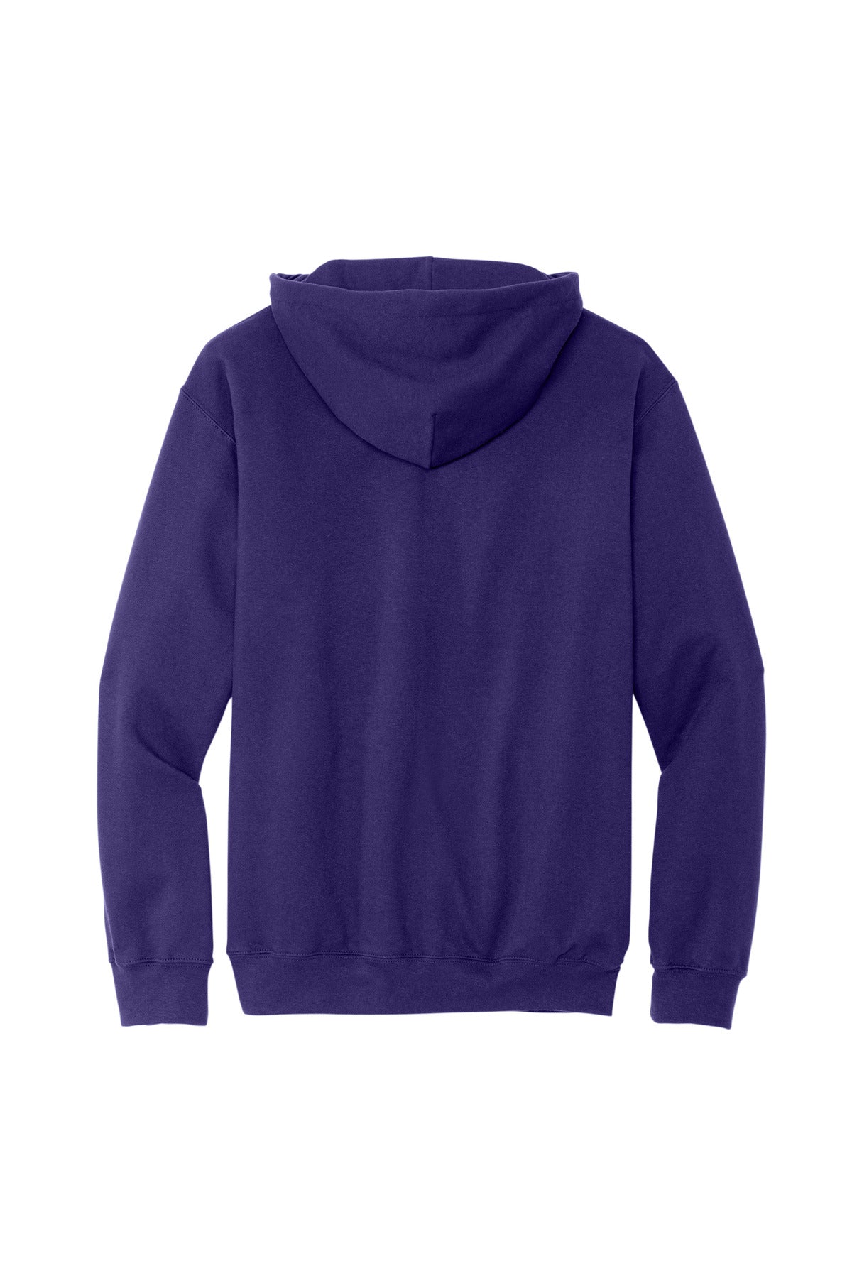 Rear View of Purple Gildan Softstyle Midweight Pullover Hooded Sweatshirt SF500