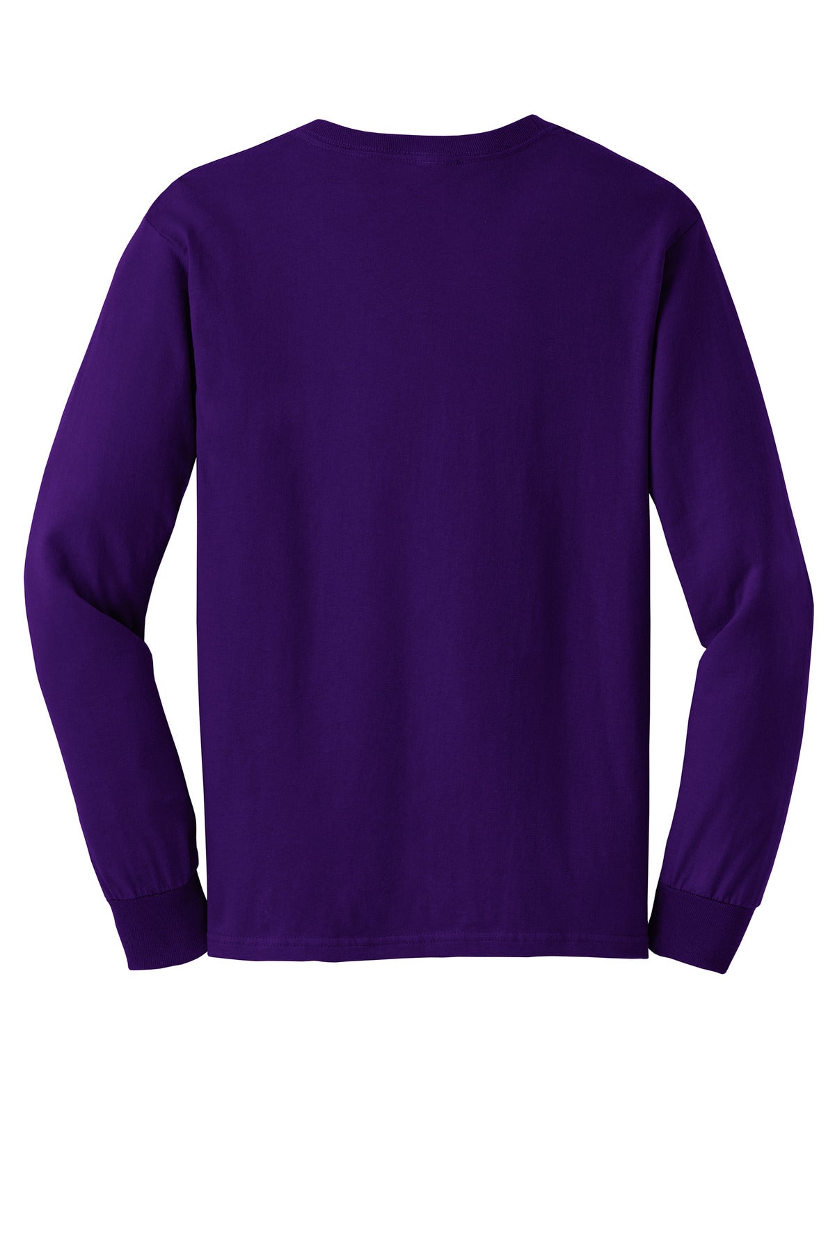 Rear View of Purple Gildan - Ultra Cotton 100% US Cotton Long Sleeve T-Shirt. G2400