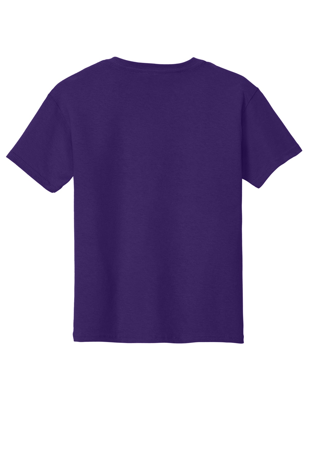 Rear View of Purple Gildan - Youth Heavy Cotton 100% Cotton T-Shirt. 5000B
