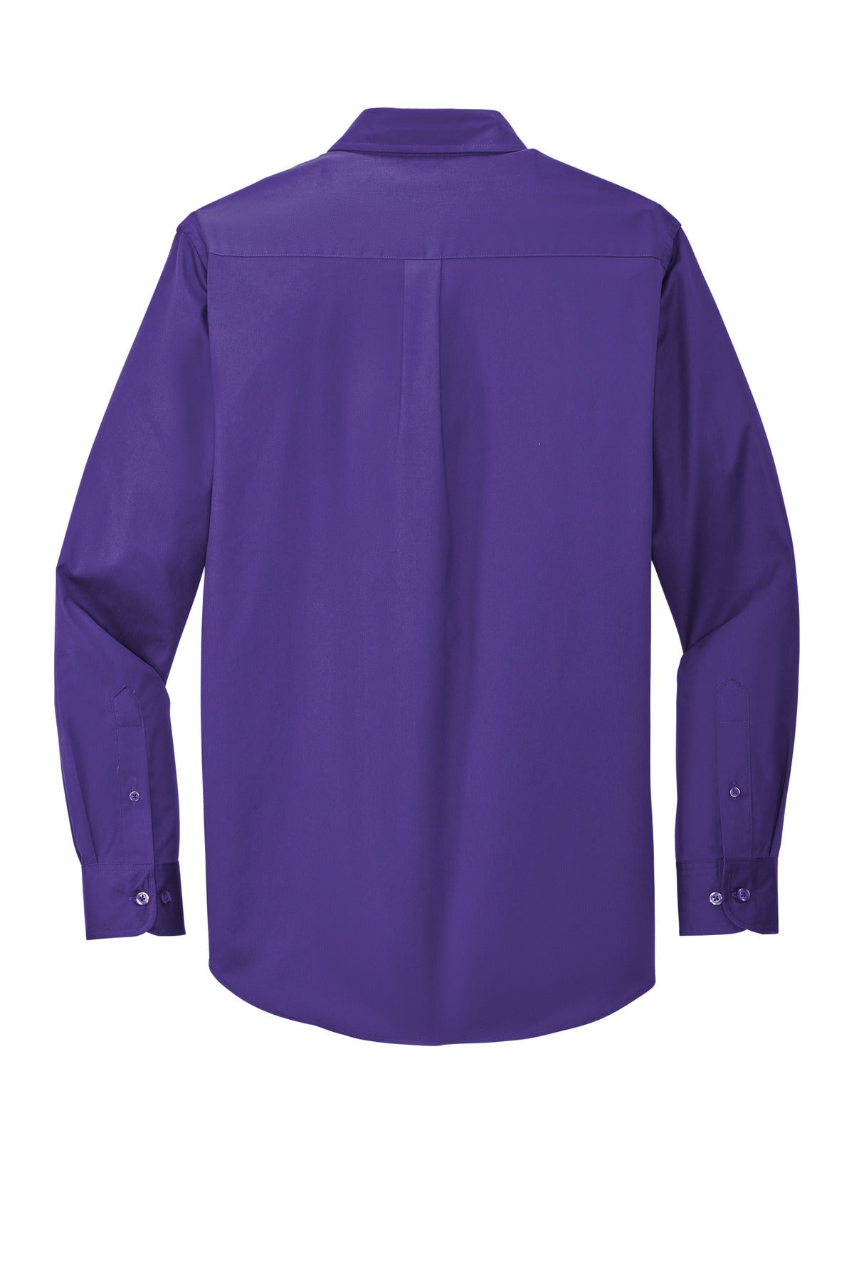 Rear View of Purple Port Authority Long Sleeve Easy Care Shirt S608
