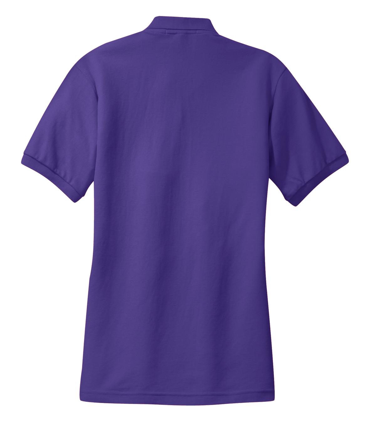Rear View of Purple Port Authority Women's Silk Touch Polo. L500