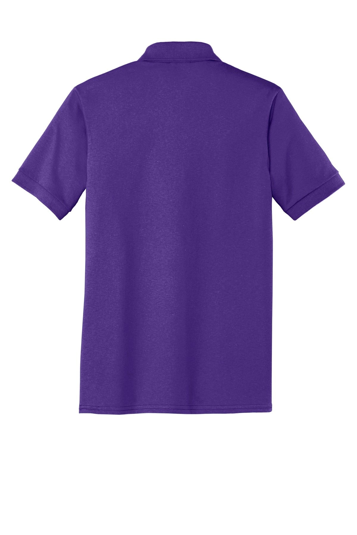 Rear View of Purple Port & Co Core Blend Jersey Knit Polo. KP55