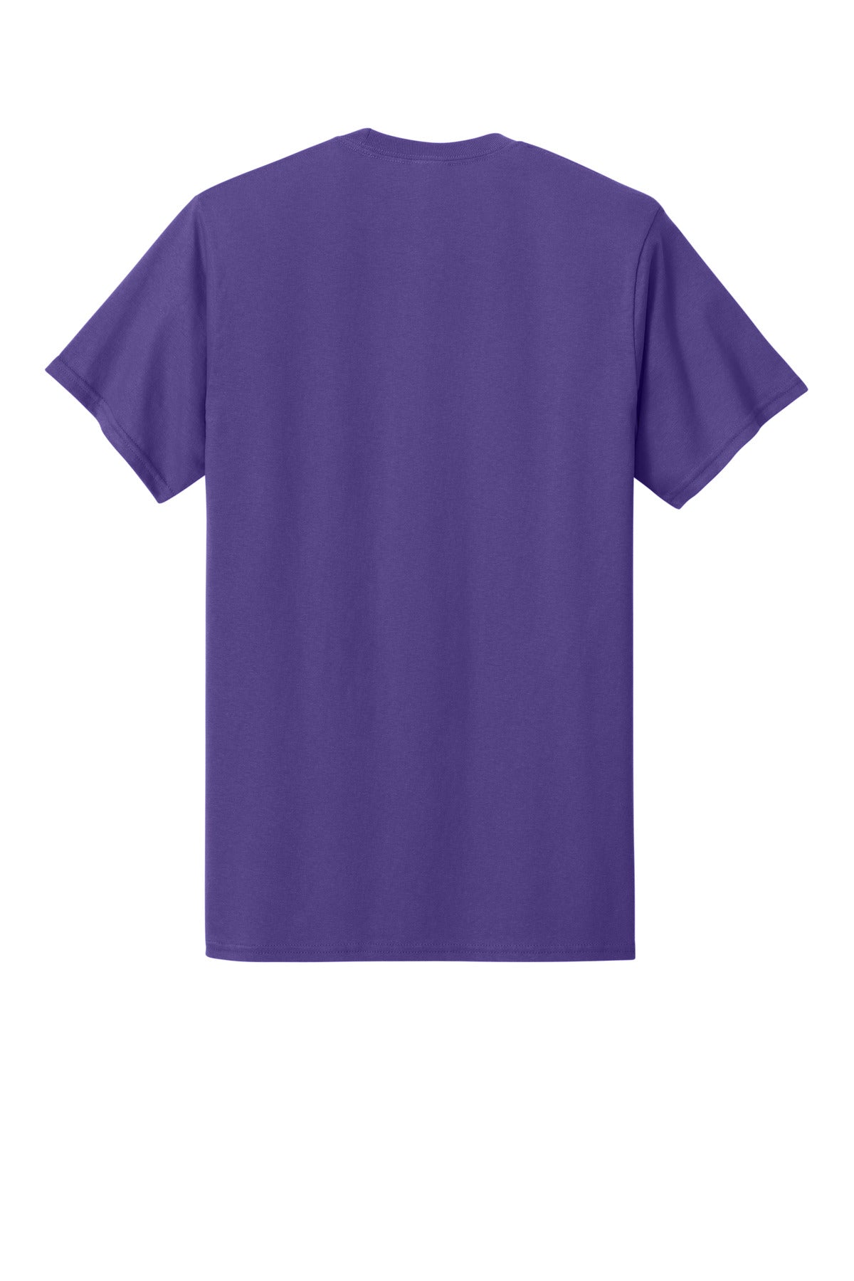 Rear View of Purple Port & Co Core Cotton Pocket Tee. PC54P