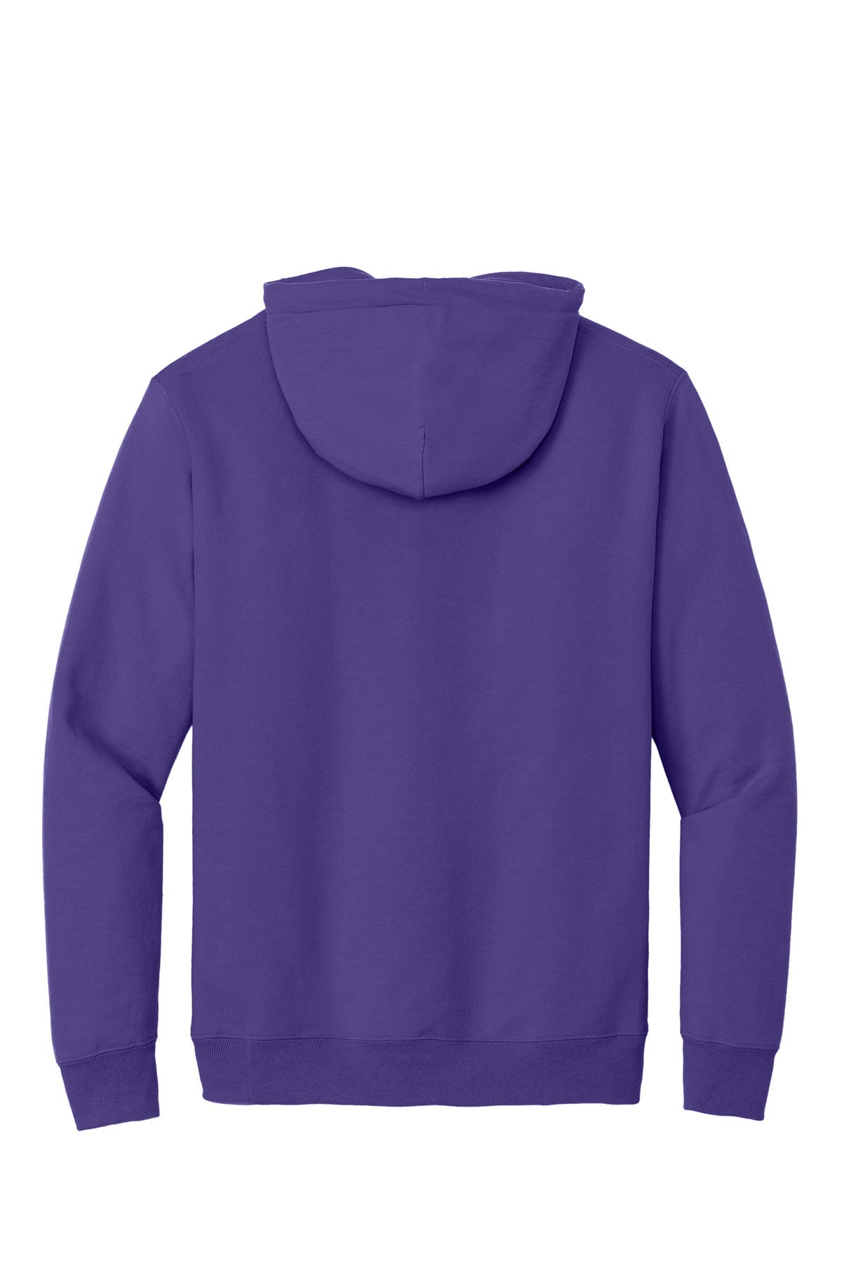 Rear View of Purple Port & Co Essential Fleece Pullover Hooded Sweatshirt. PC90H