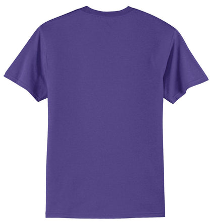 Rear View of Purple Port & Co Tall Core Blend Tee. PC55T