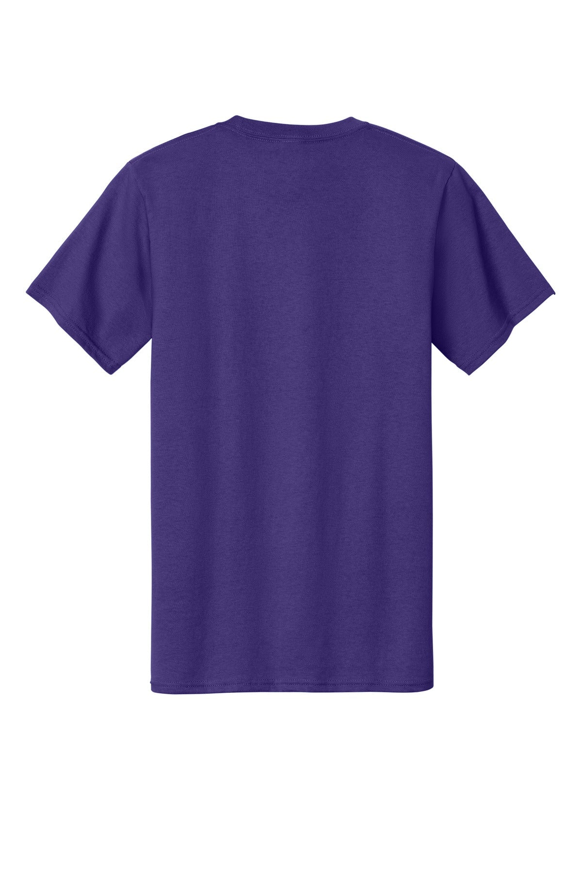 Rear View of Purple Port & Co Tall Essential Tee. PC61T
