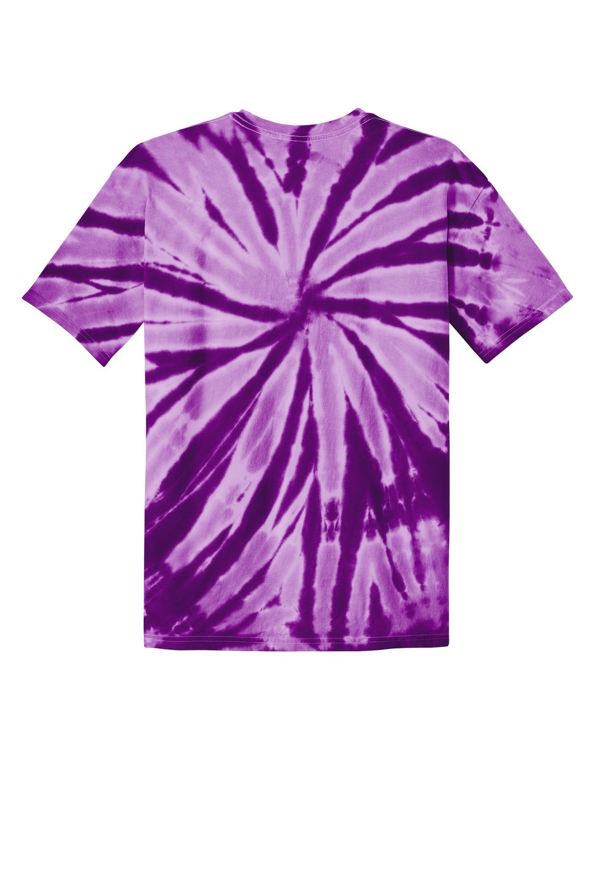 Rear View of Purple Port & Co Tie-Dye Tee. PC147