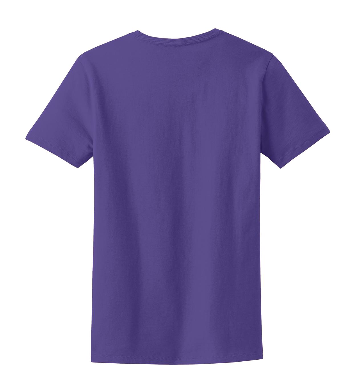 Rear View of Purple Port & Co Women's Essential Tee. LPC61