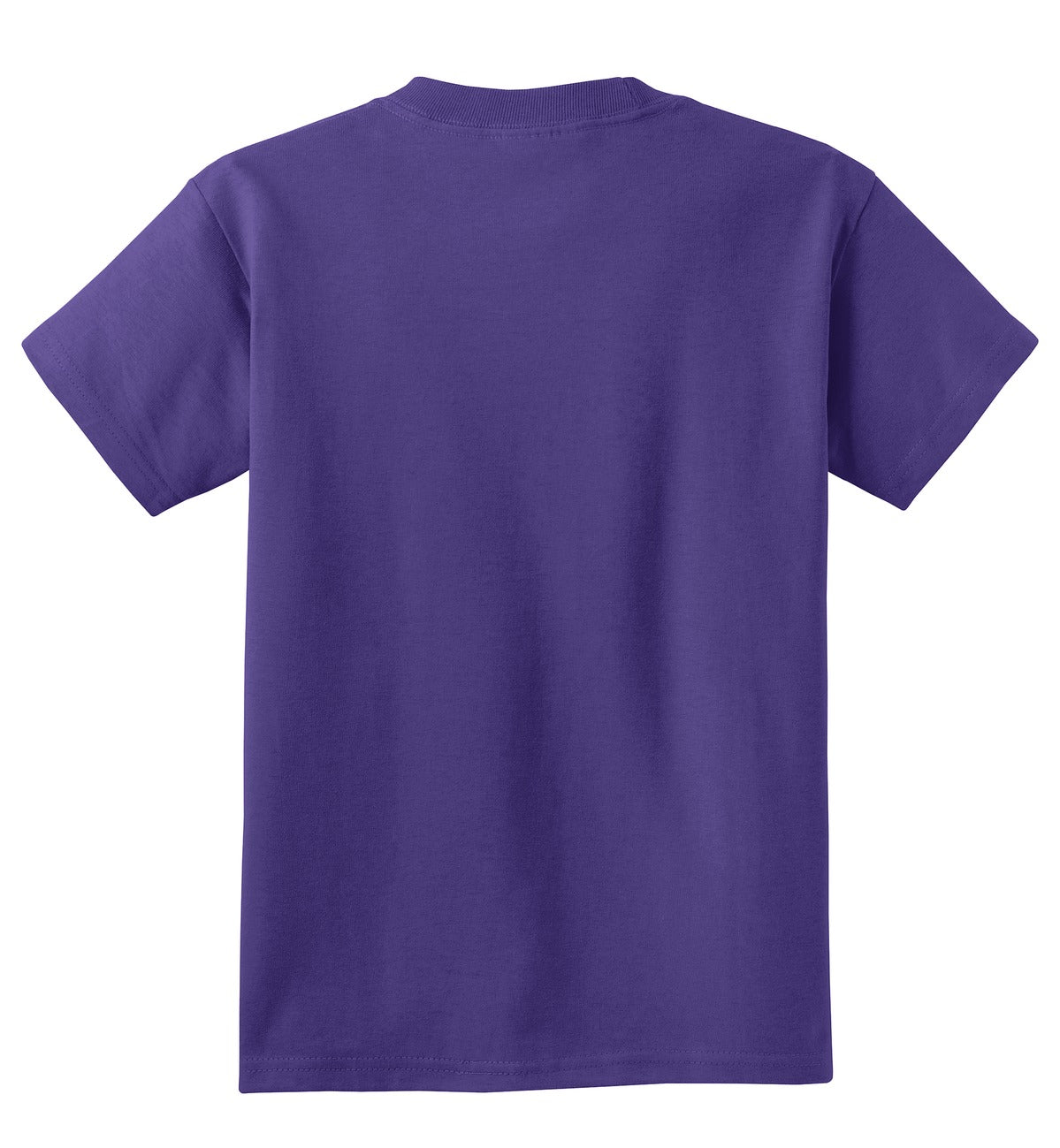 Rear View of Purple Port & Co Youth Core Cotton Tee. PC54Y