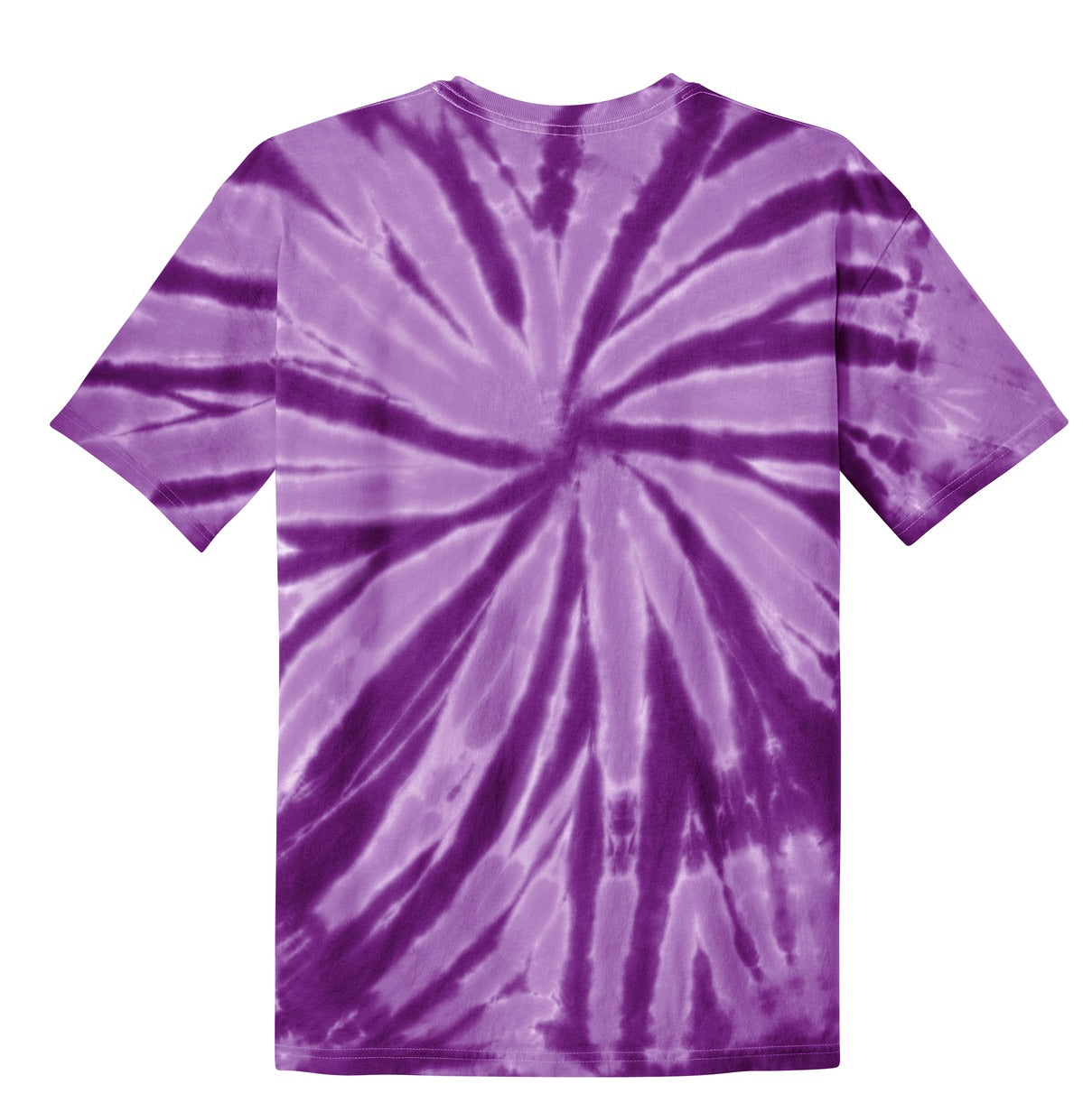 Rear View of Purple Port & Co Youth Tie-Dye Tee. PC147Y