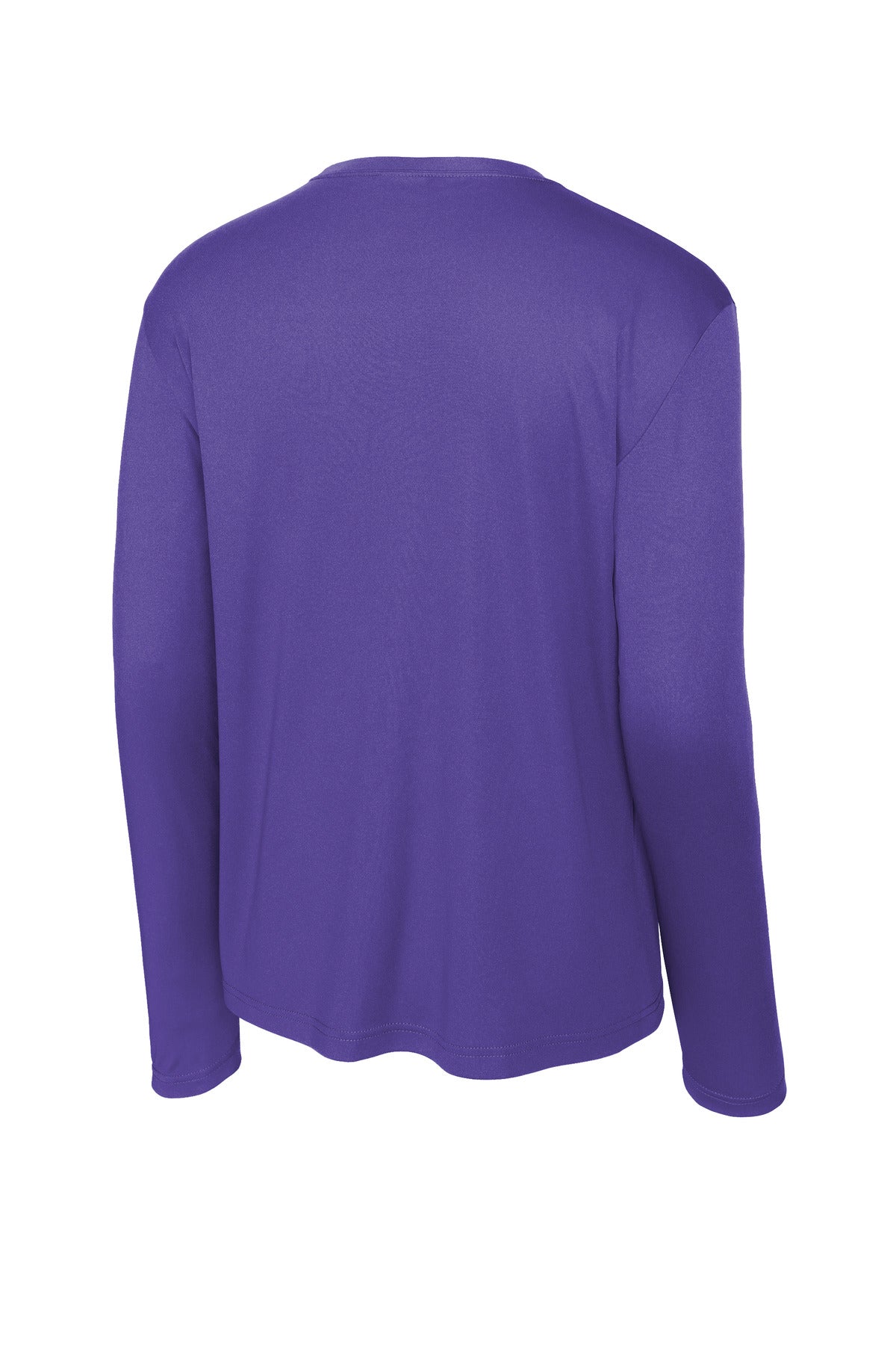 Rear View of Purple Sport-Tek Long Sleeve PosiCharge Competitor Tee. ST350LS