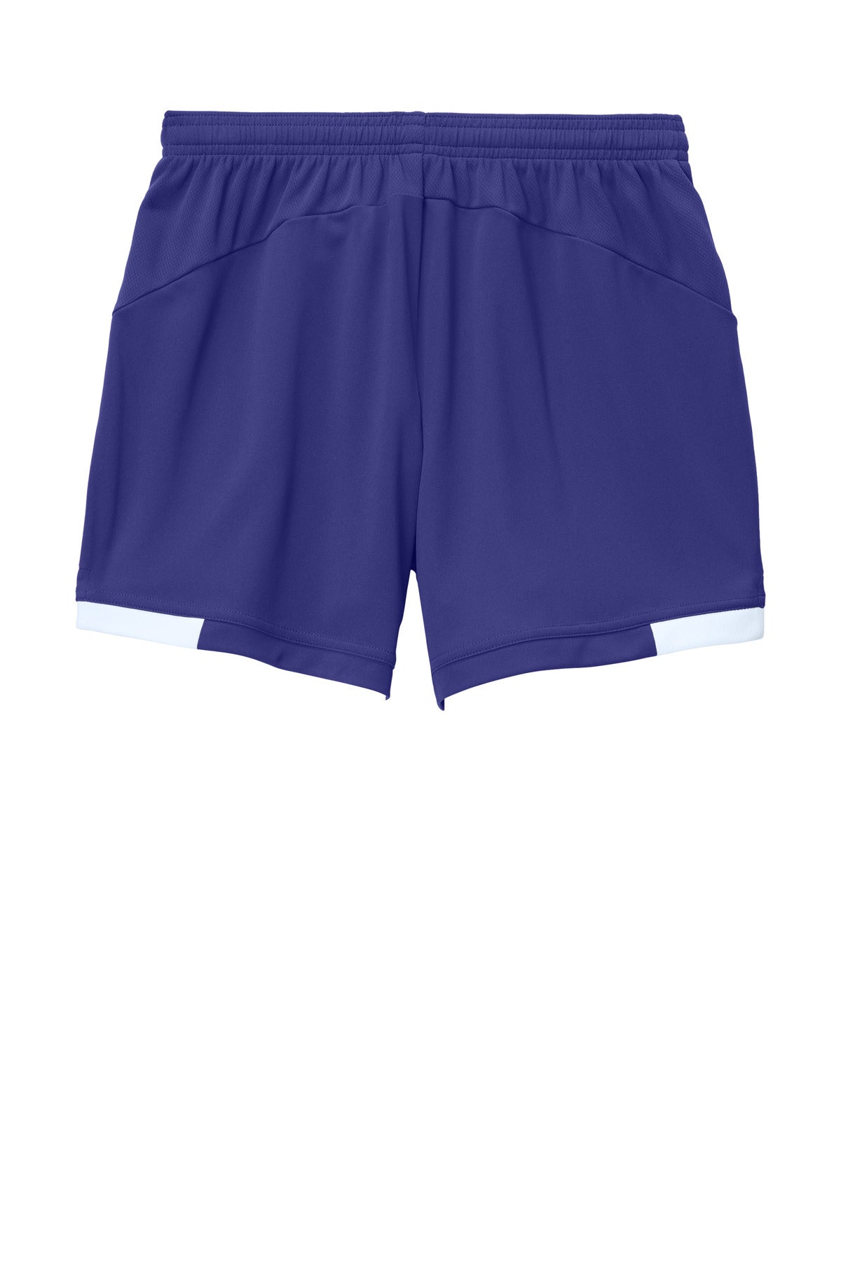 Rear View of Purple/Wh Sport-Tek Women's Club 5" Short LST442