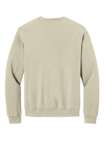 Rear View of Putty Jerzees Ultimate Unisex CVC Ring Spun Crewneck Sweatshirt IC48M