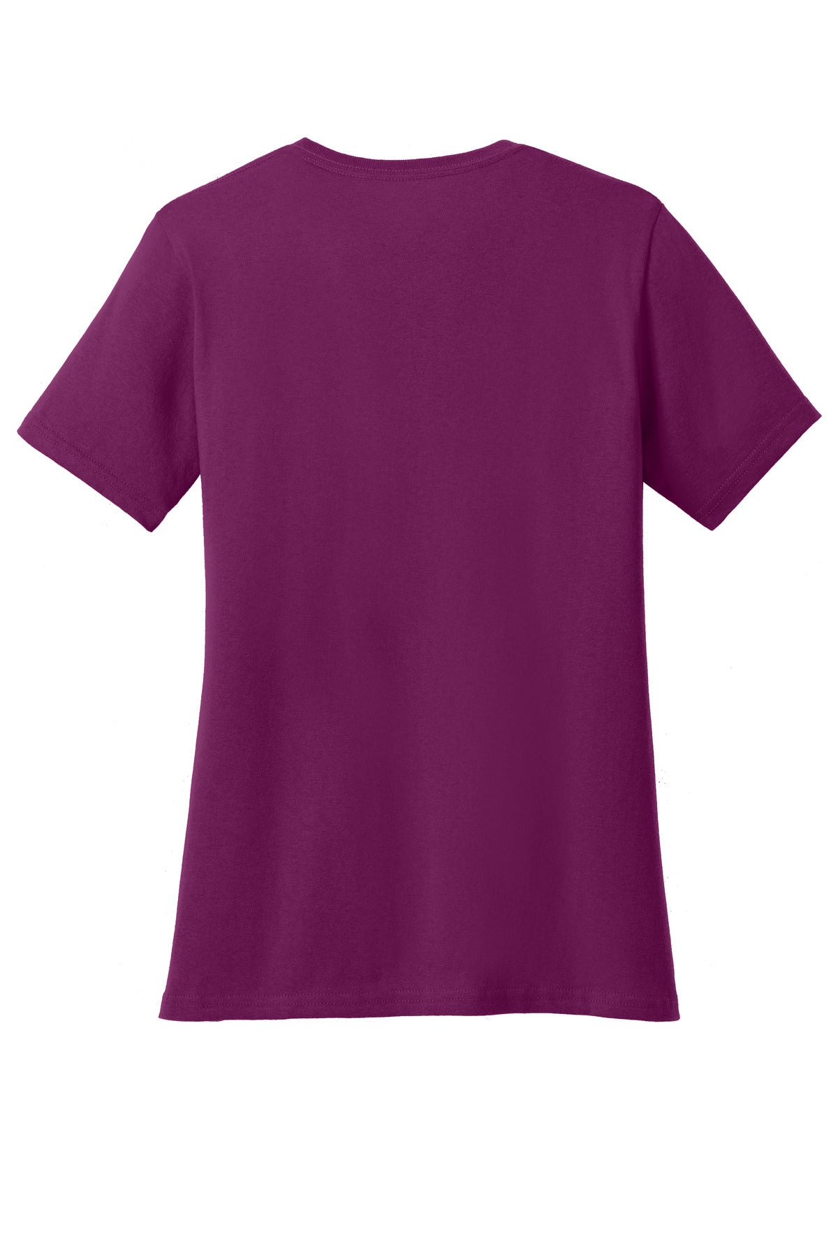 Rear View of Raspberry Port & Co Women's Core Cotton V-Neck Tee. LPC54V