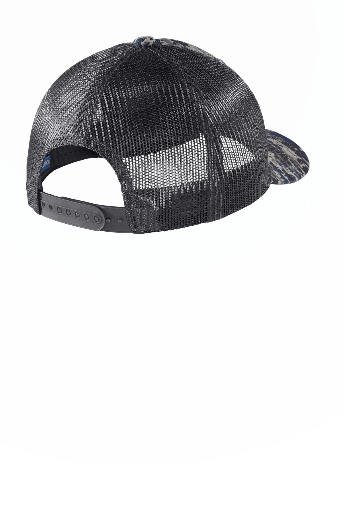 Rear View of RcNvDg/GSt Port Authority Digi Camo Snapback Trucker Cap C404