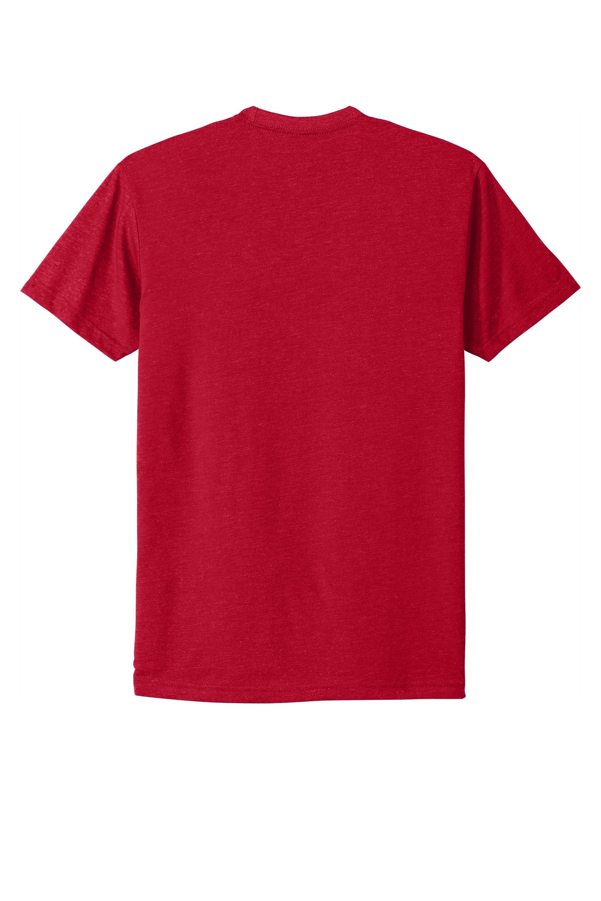 Rear View of Red Next Level Apparel Adult CVC Tee. NL6210