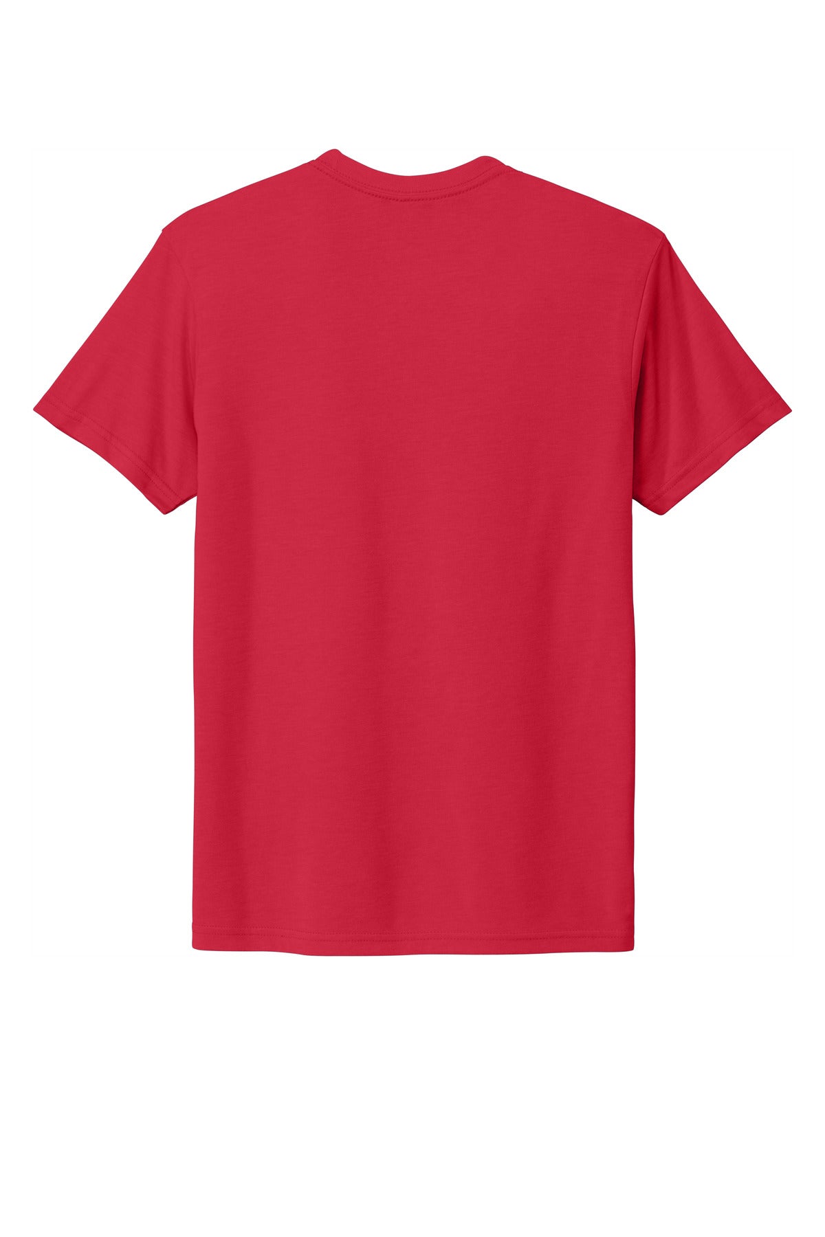 Rear View of Red Next Level Apparel Adult Tri-Blend Tee. NL6010