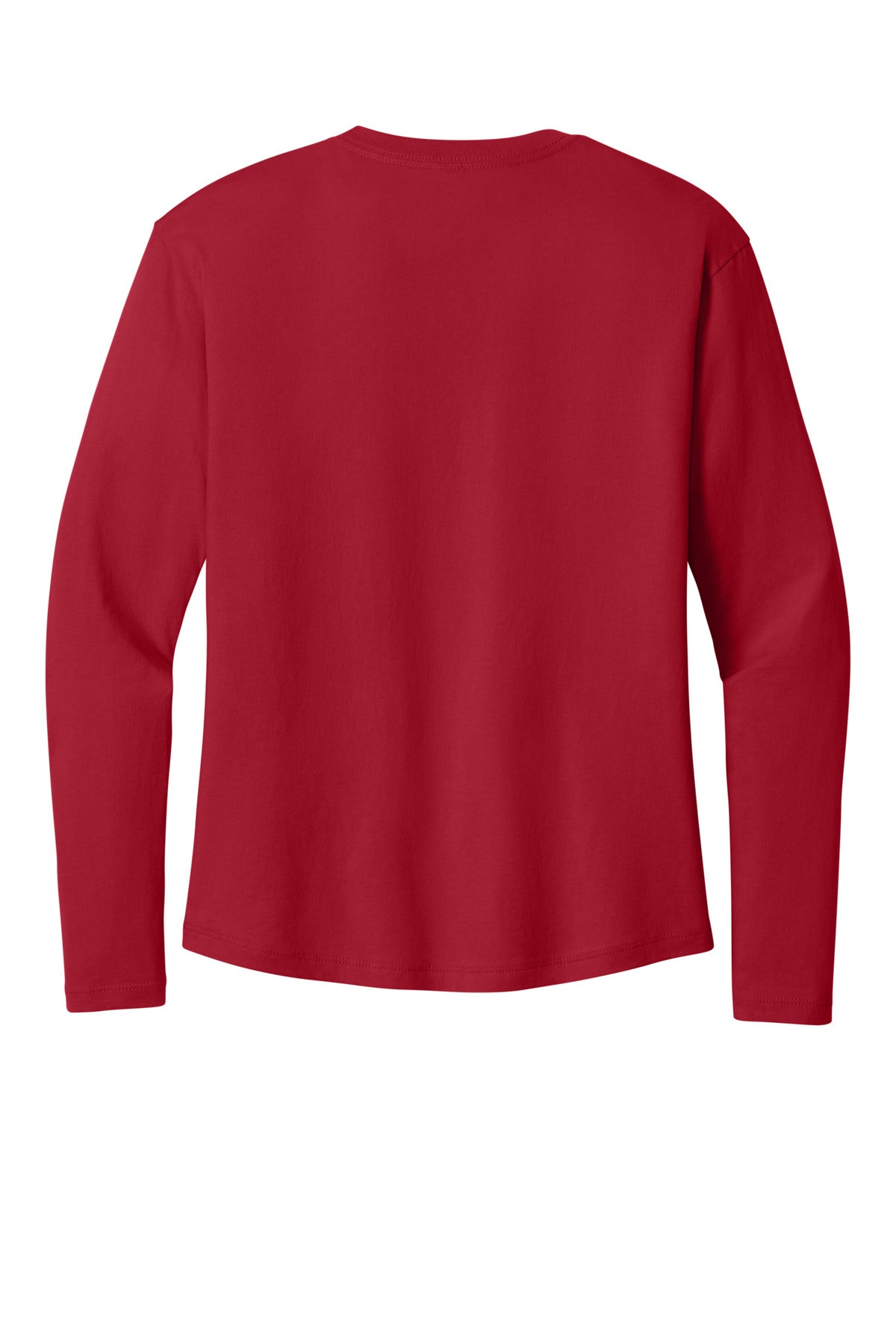 Rear View of Red Next Level Apparel Women's Cotton Relaxed Long Sleeve Tee NL3911