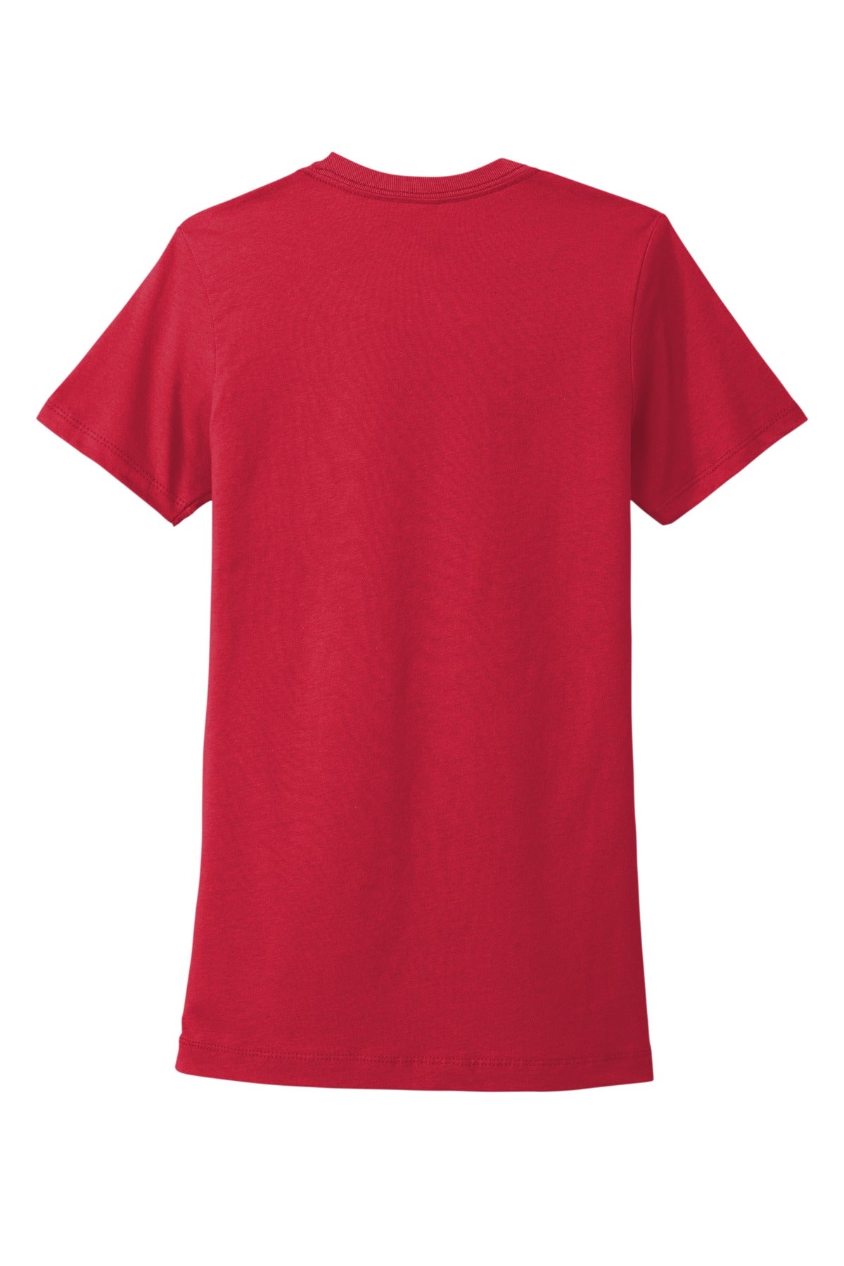 Rear View of Red Next Level Apparel Women's Cotton Tee. NL3900