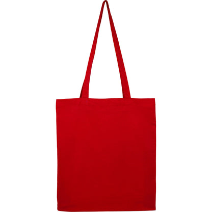 Rear View of Red Organic 4oz Cotton Tote plain