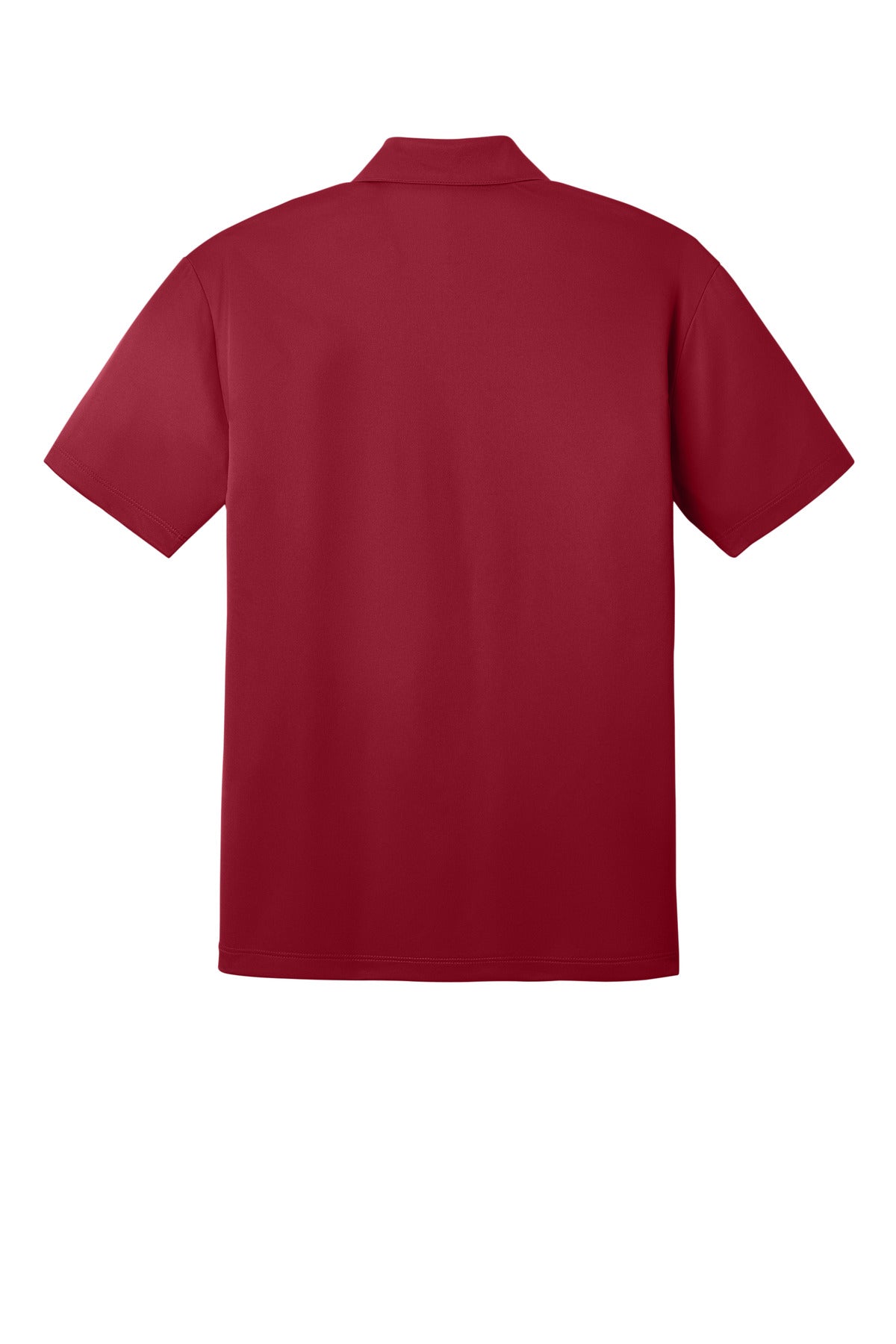 Rear View of Red Port Authority Silk Touch Performance Polo. K540