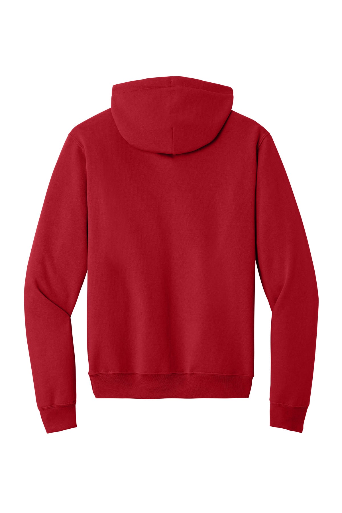 Rear View of Red Port & Co Core Fleece Pullover Hooded Sweatshirt. PC78H