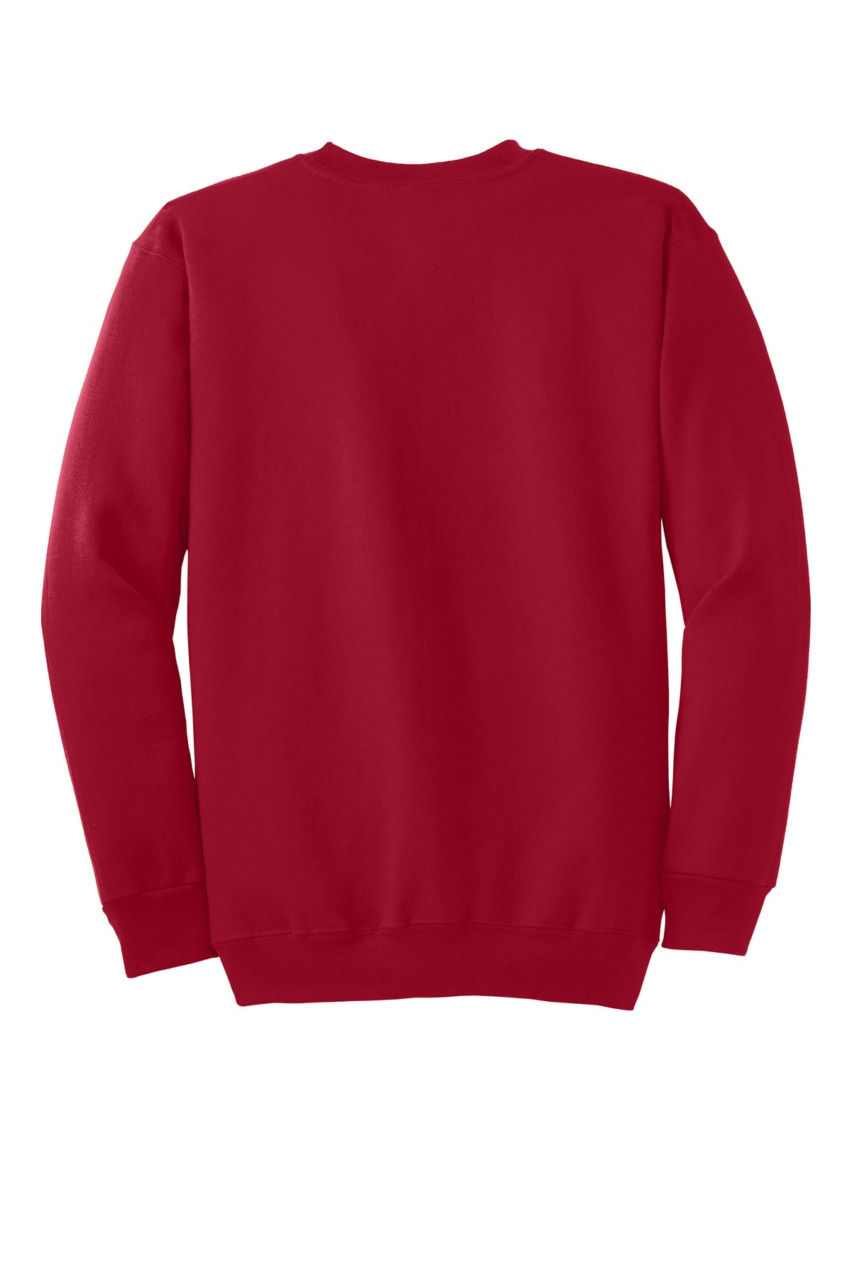 Rear View of Red Port & Co Essential Fleece Crewneck Sweatshirt. PC90