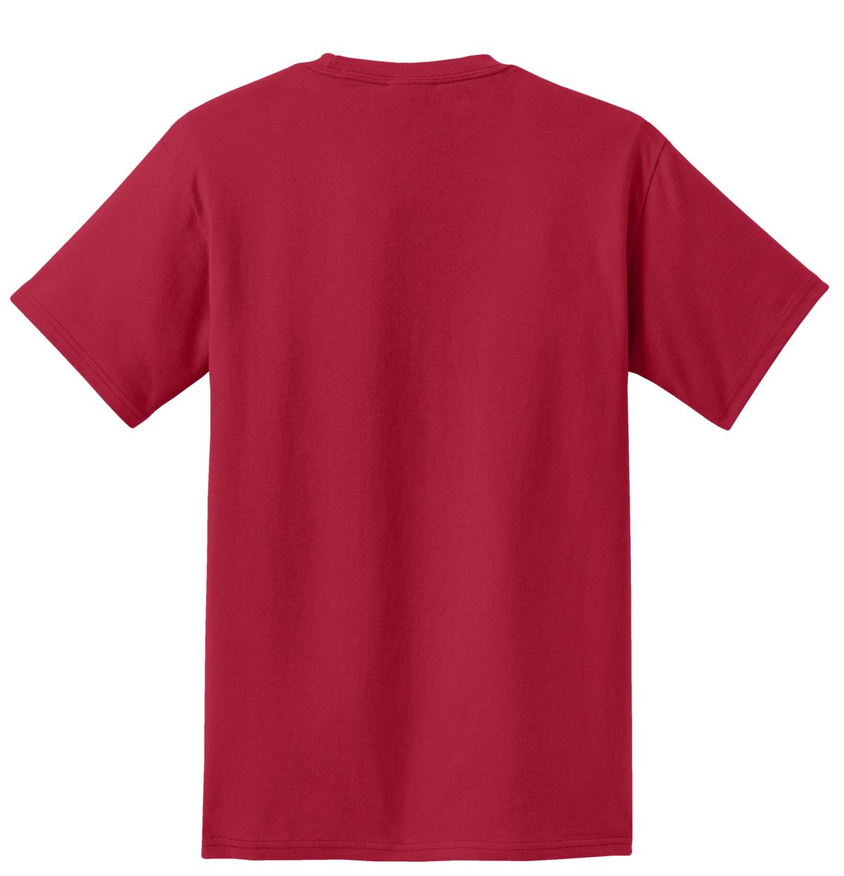 Rear View of Red Port & Co Essential Pocket Tee. PC61P