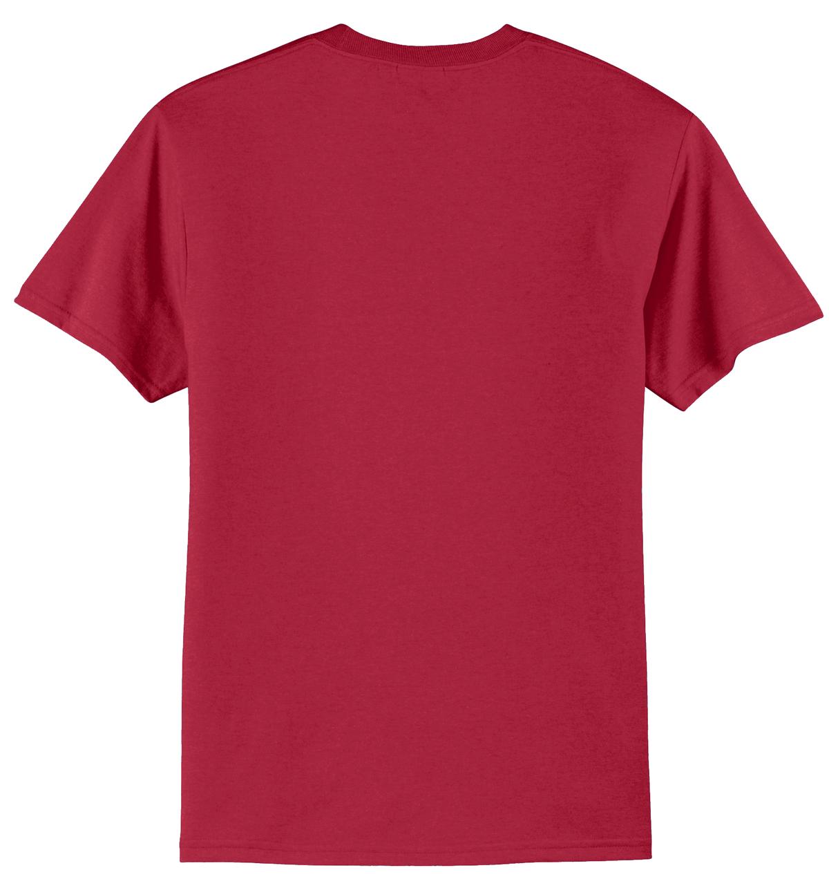 Rear View of Red Port & Co Tall Core Blend Tee. PC55T