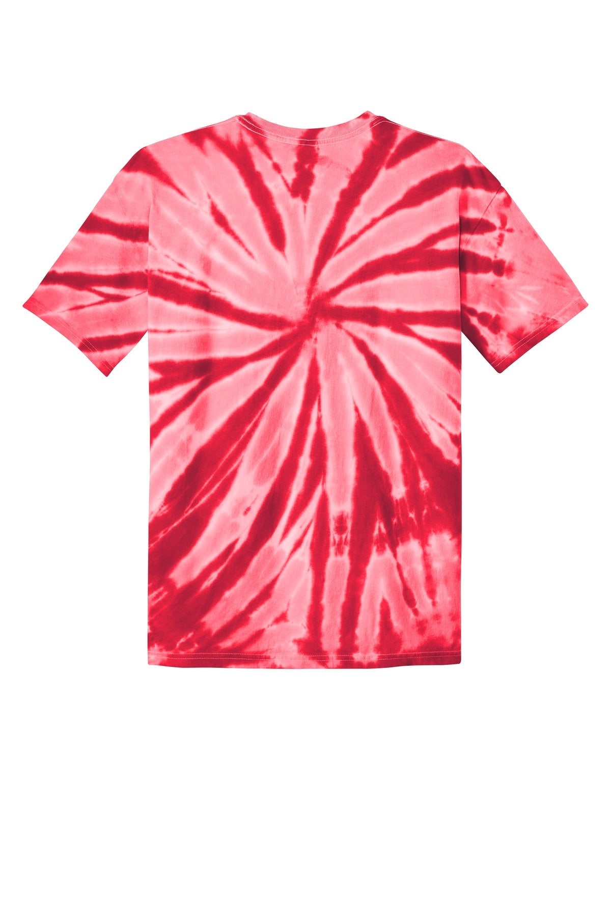 Rear View of Red Port & Co Tie-Dye Tee. PC147